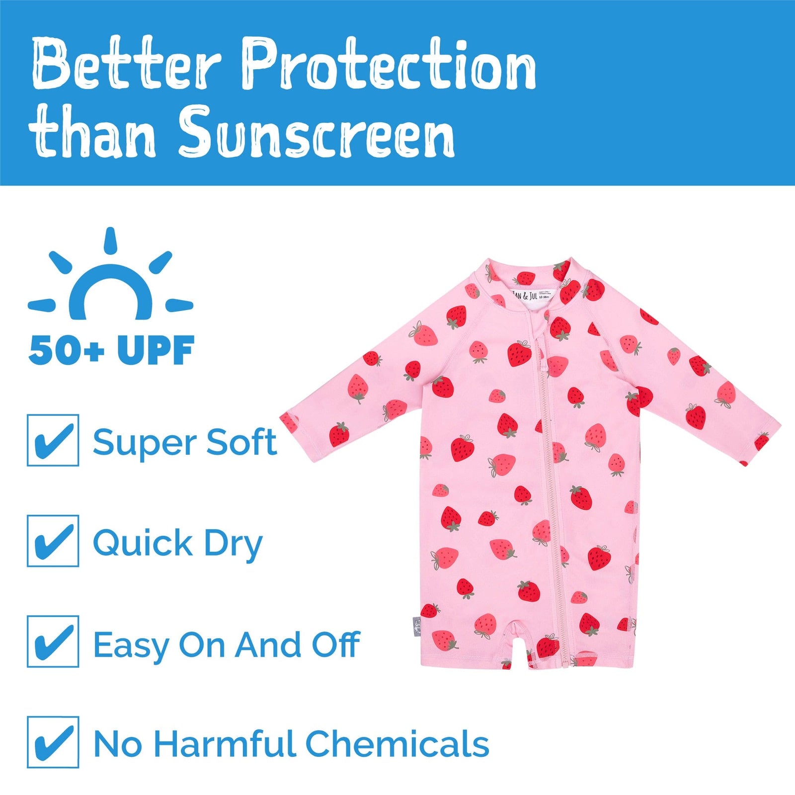 Jan & Jul Full Coverage Kids UPF 50+ Sun Suit