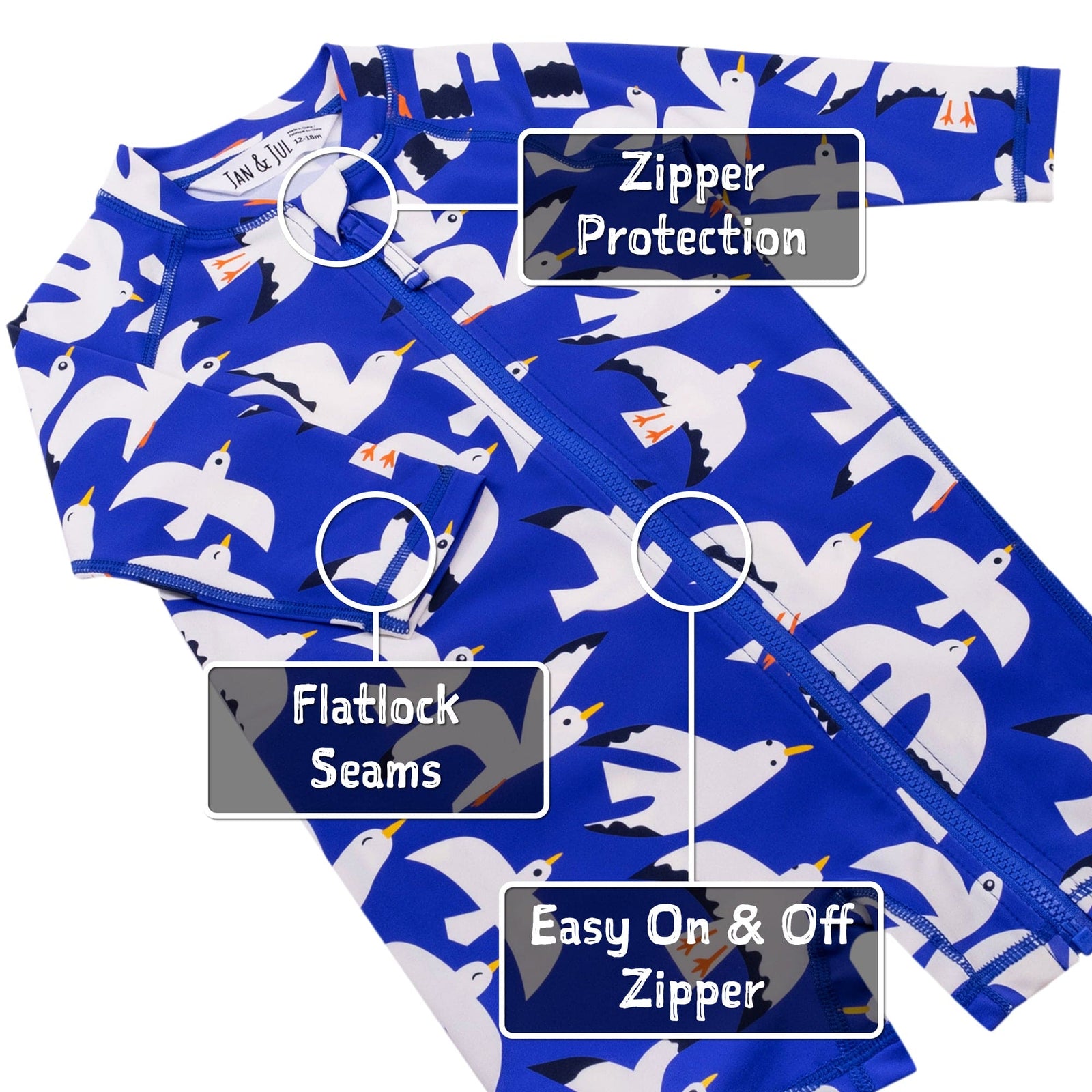 Jan & Jul Full Coverage Kids UPF 50+ Sun Suit