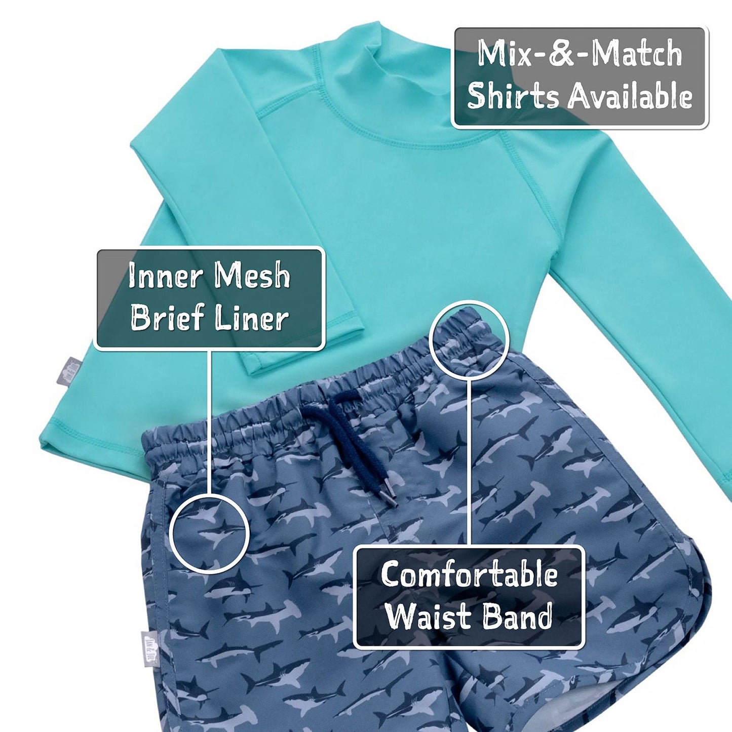 Jan & Jul Kids UPF 50+ UV Swim Shorts
