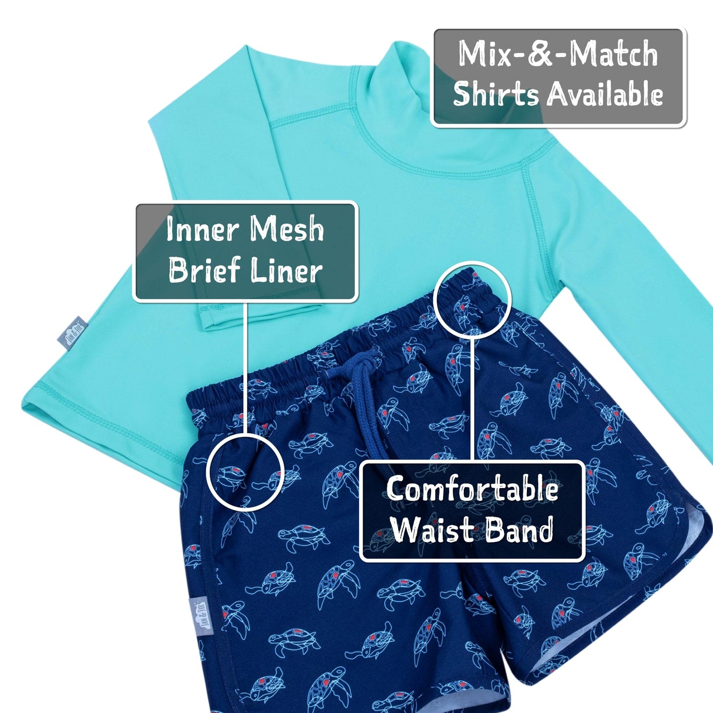 Jan & Jul Kids UPF 50+ UV Swim Shorts