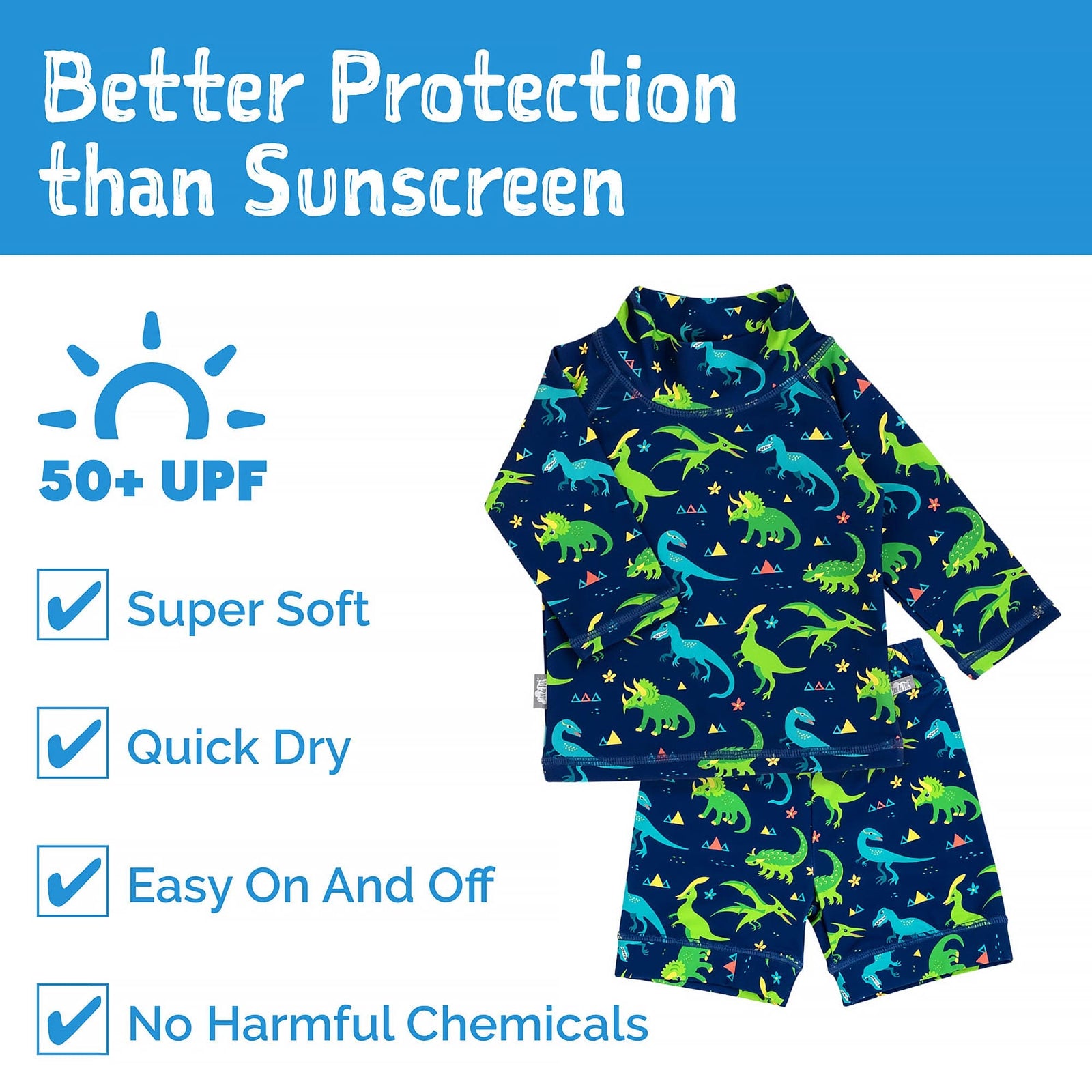 Jan & Jul Full Coverage Kids UPF 50+ Rashguard Set | Two-Piece Swim