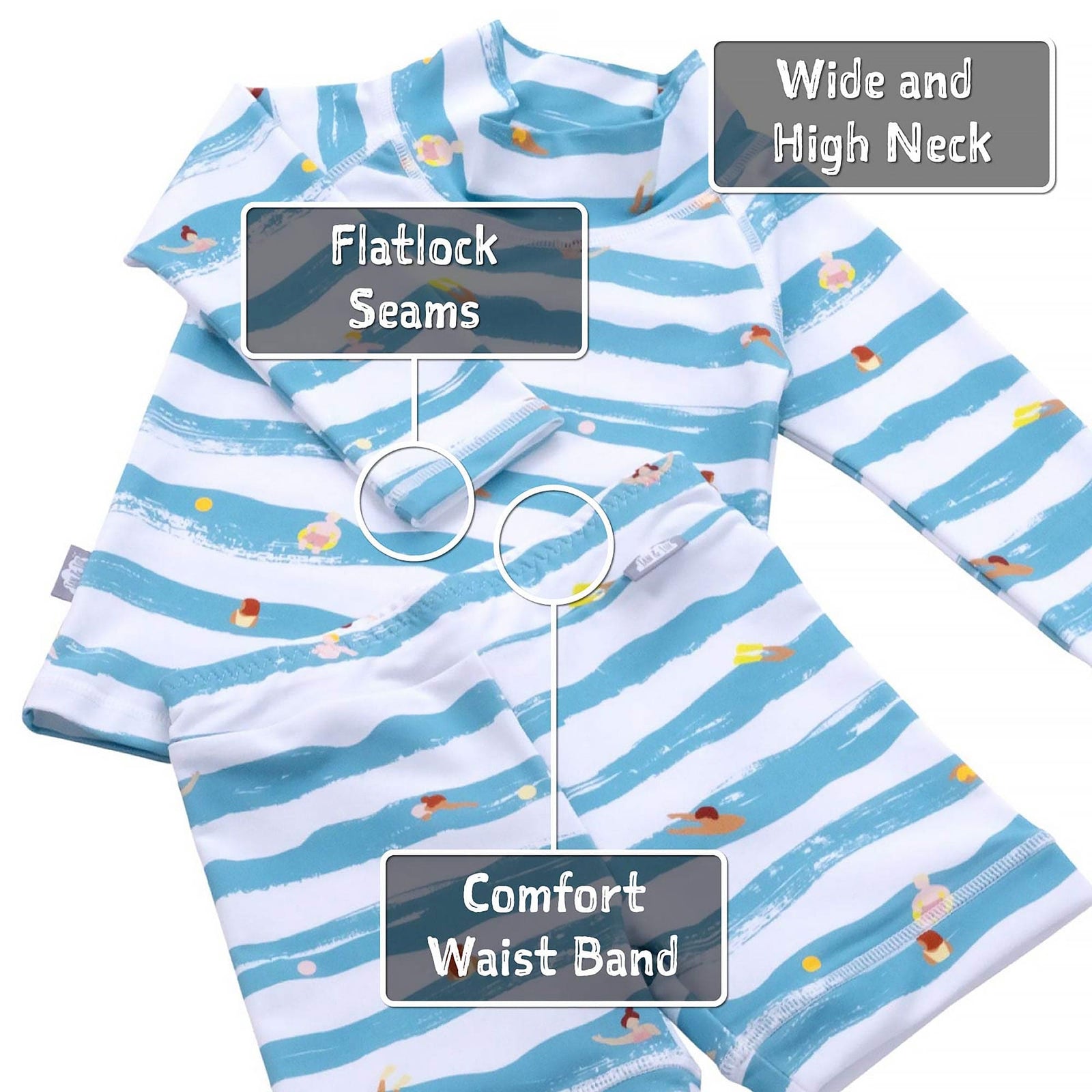 Jan & Jul Full Coverage Kids UPF 50+ Rashguard Set | Two-Piece Swim