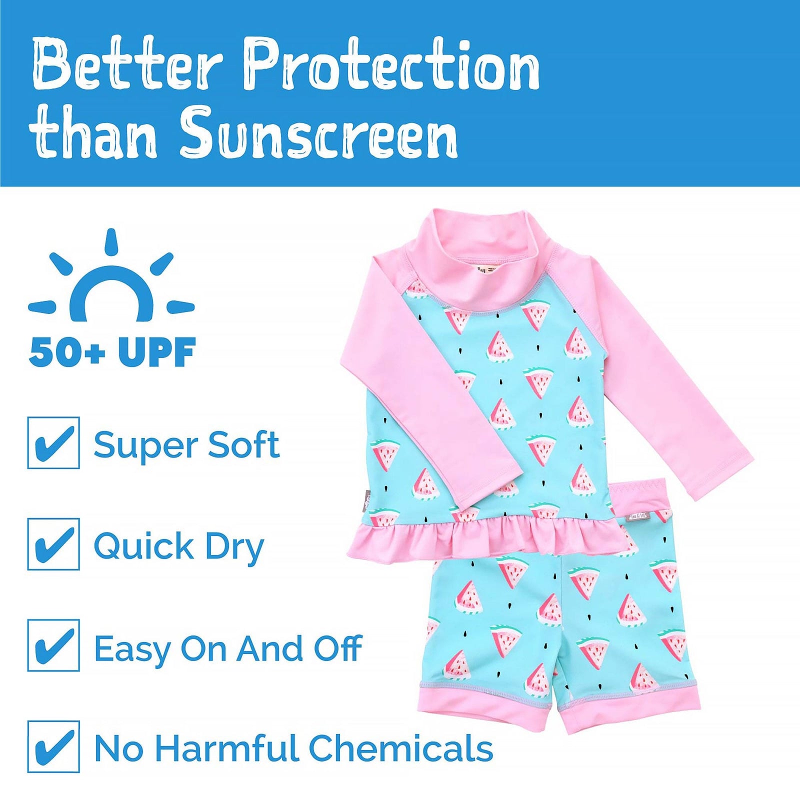 Jan & Jul Full Coverage Kids UPF 50+ Rashguard Set | Two-Piece Swim