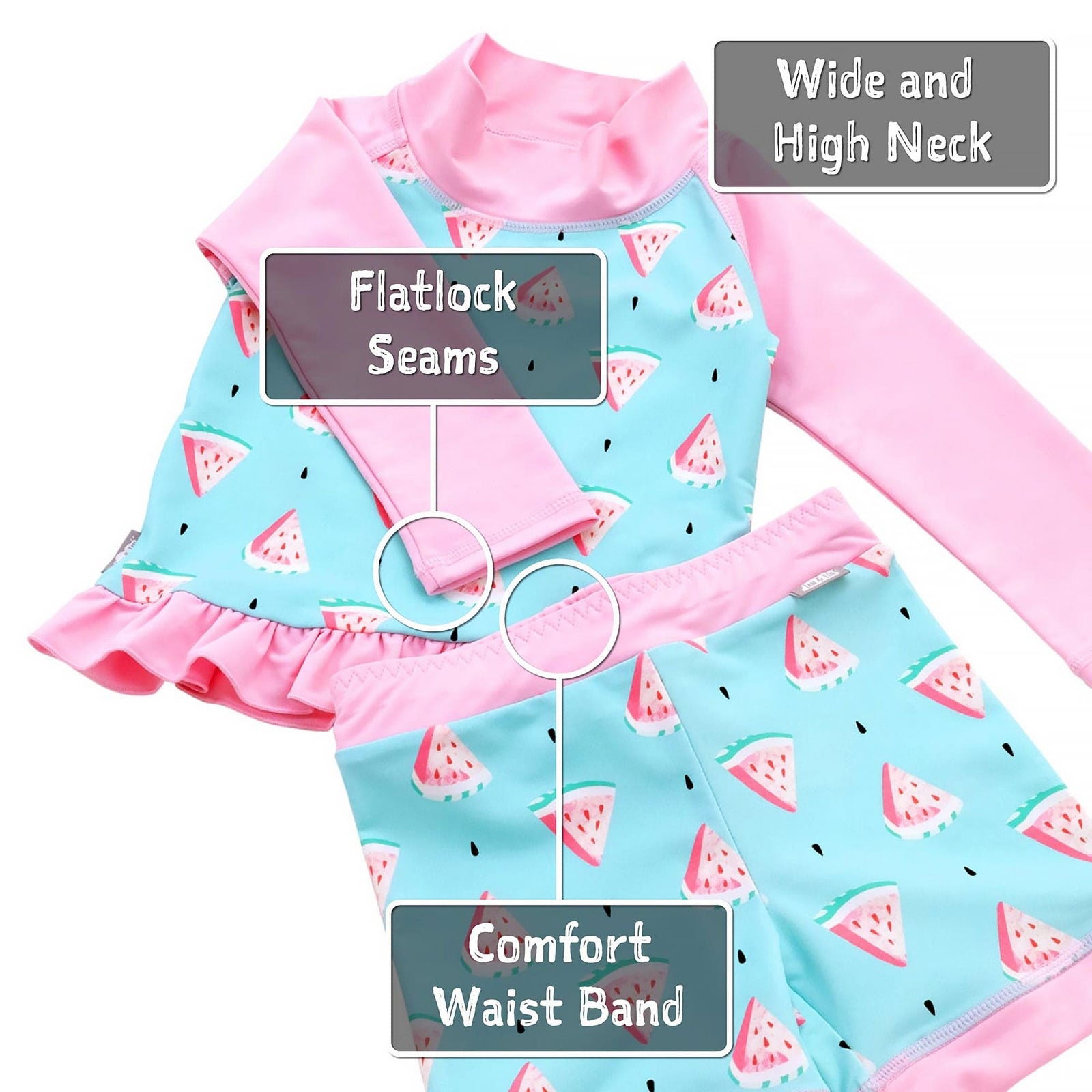 Jan & Jul Full Coverage Kids UPF 50+ Rashguard Set | Two-Piece Swim