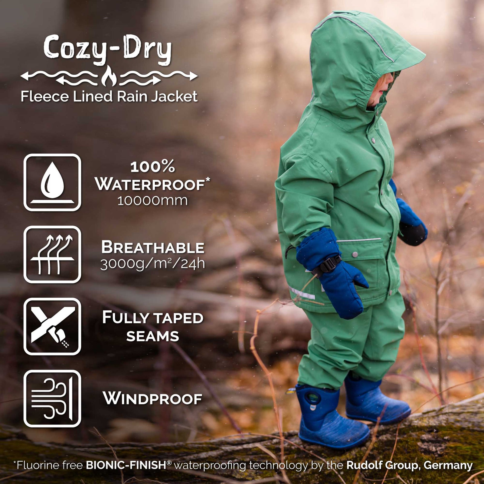Jan & Jul Kids Ultimate Cozy & Waterproof Splash Jacket (Fleece Lined)