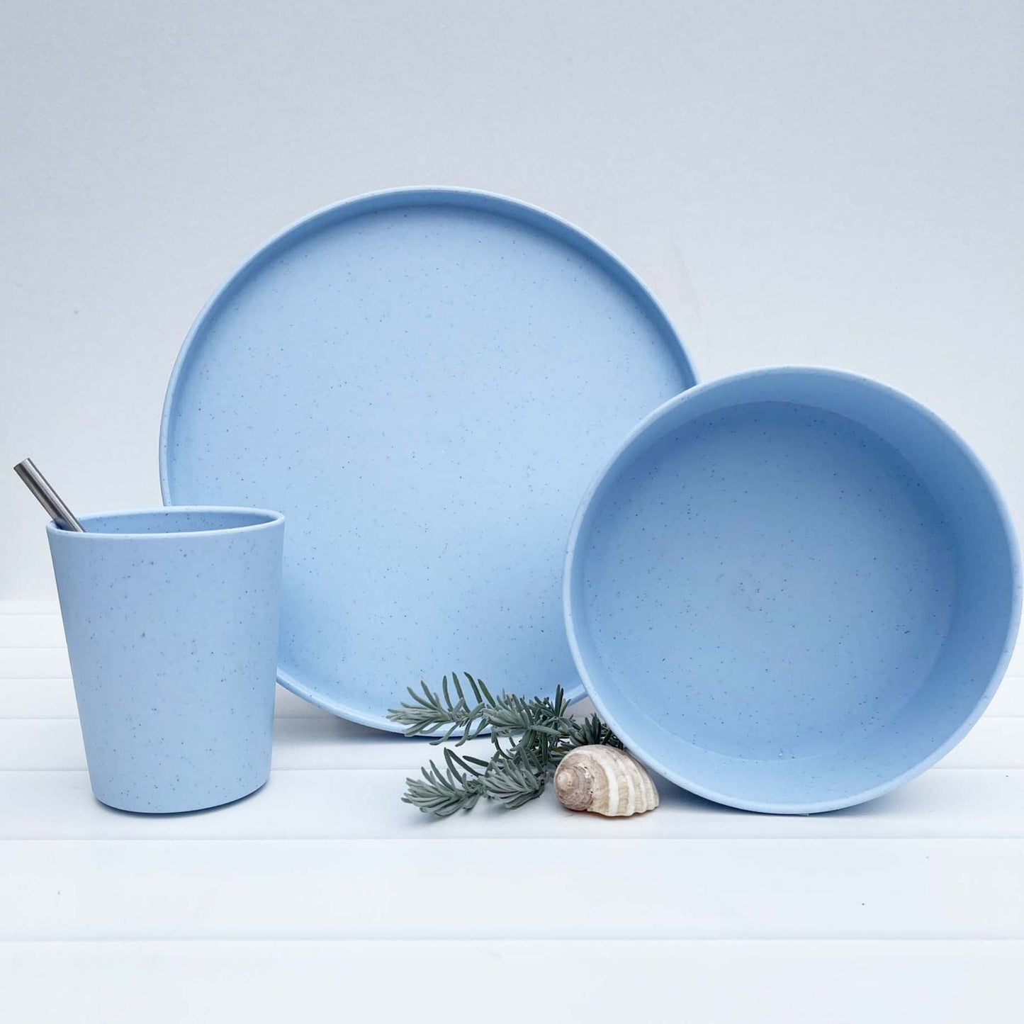 Amelia Frank Recycled Round Dinnerware Plate, Set of 2