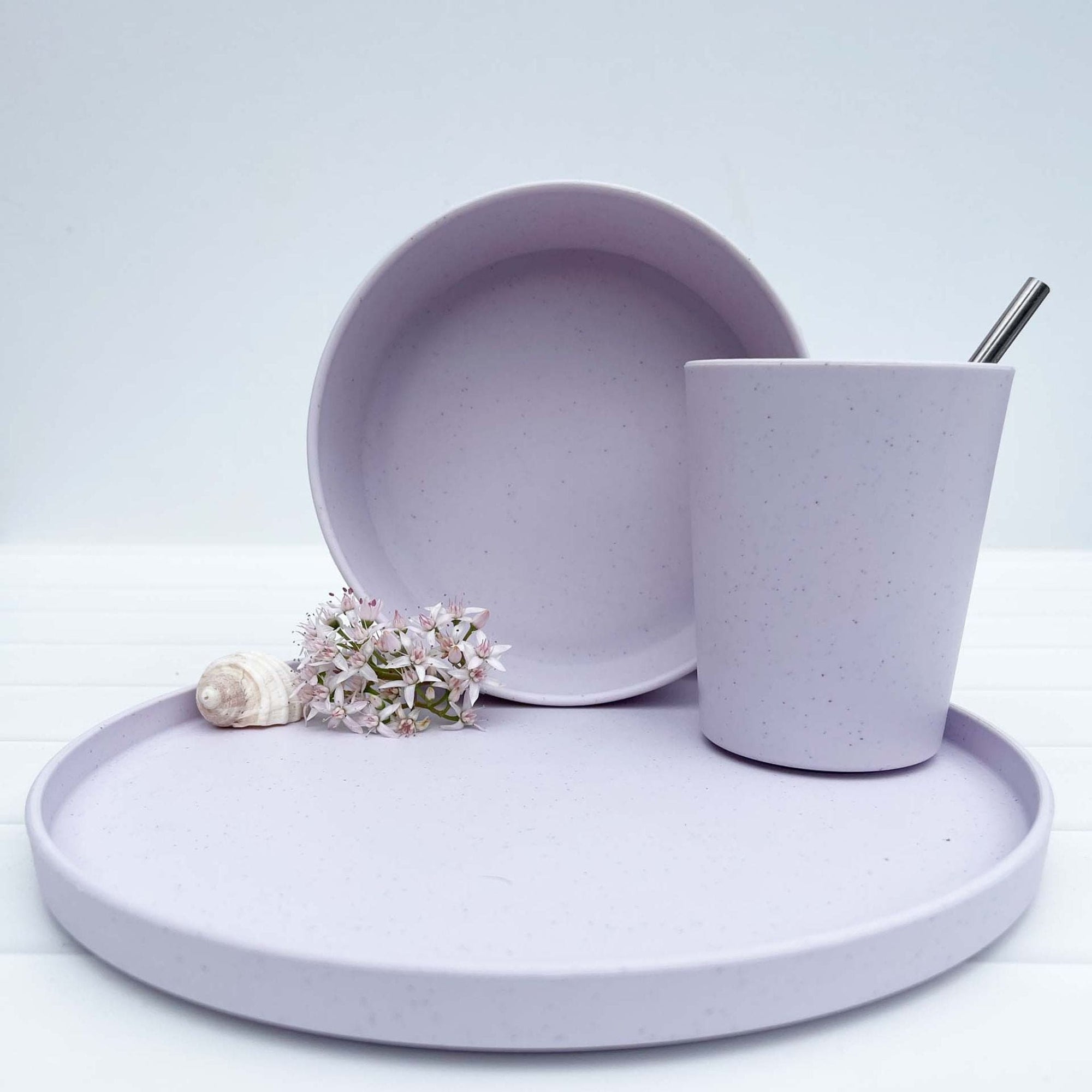 Amelia Frank Recycled Round Dinnerware Plate, Set of 2