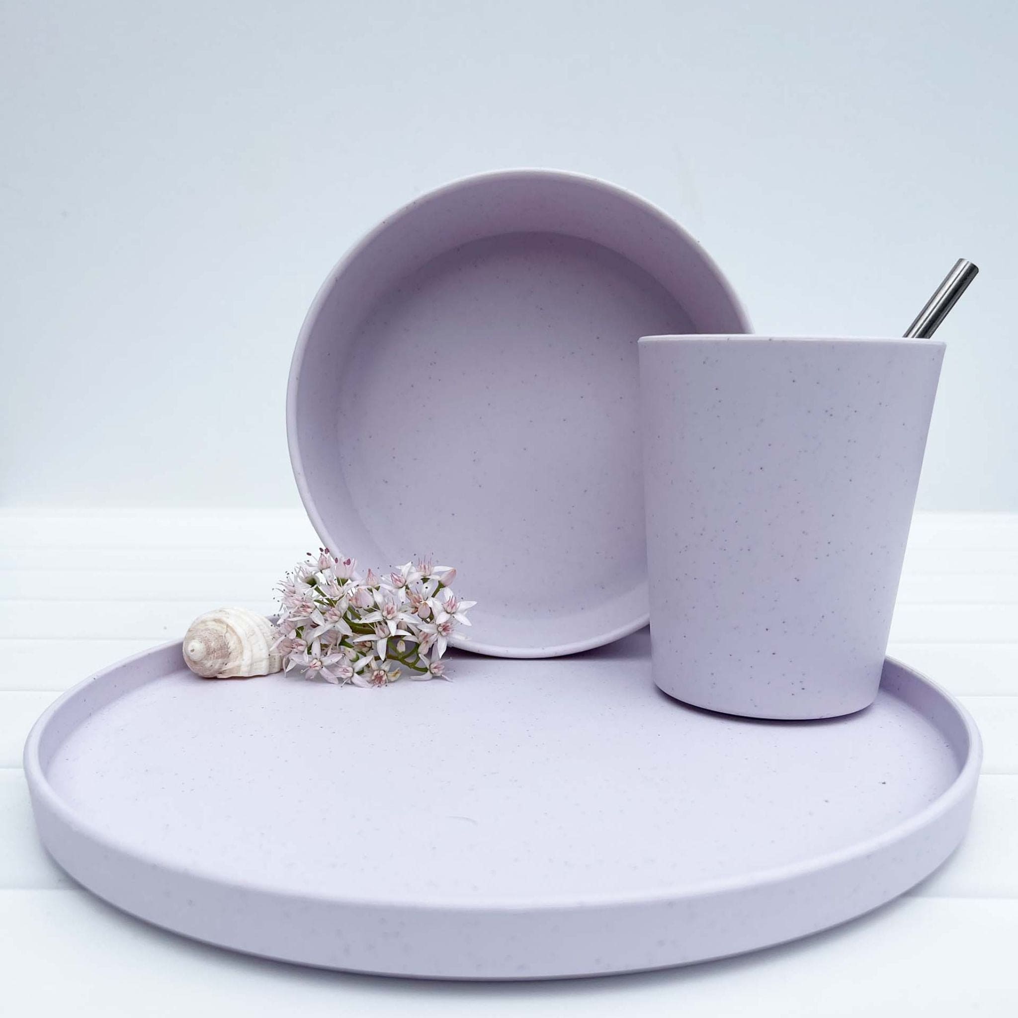 Amelia Frank Recycled Round Dinnerware Plate, Set of 2