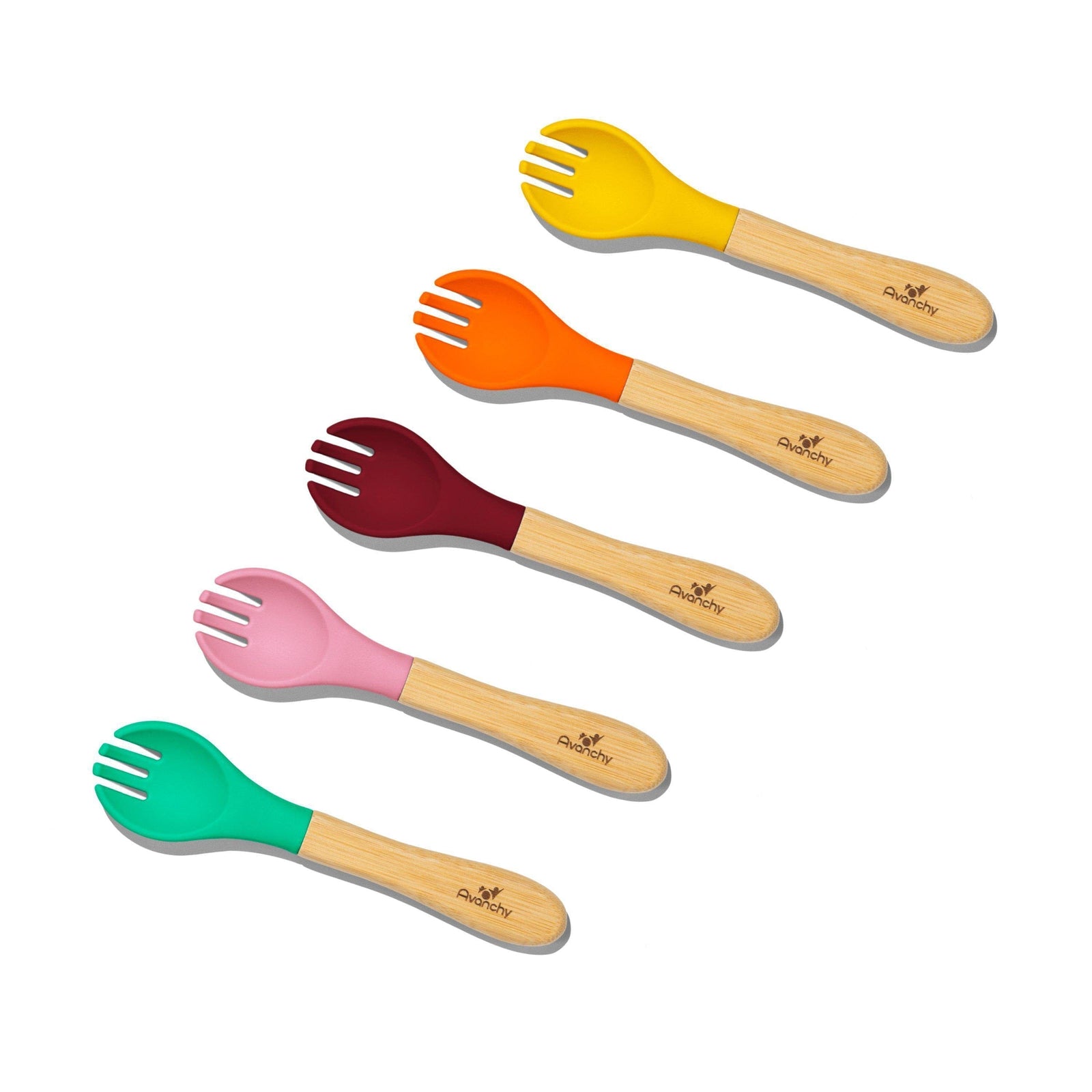 Avanchy Bamboo & Silicone Baby Fork | Self-Feeding Training Fork