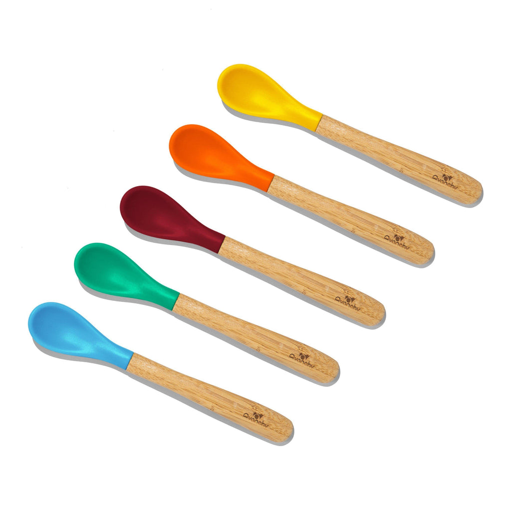 Avanchy Bamboo & Silicone Infant Spoons | Soft Tip Weaning Set