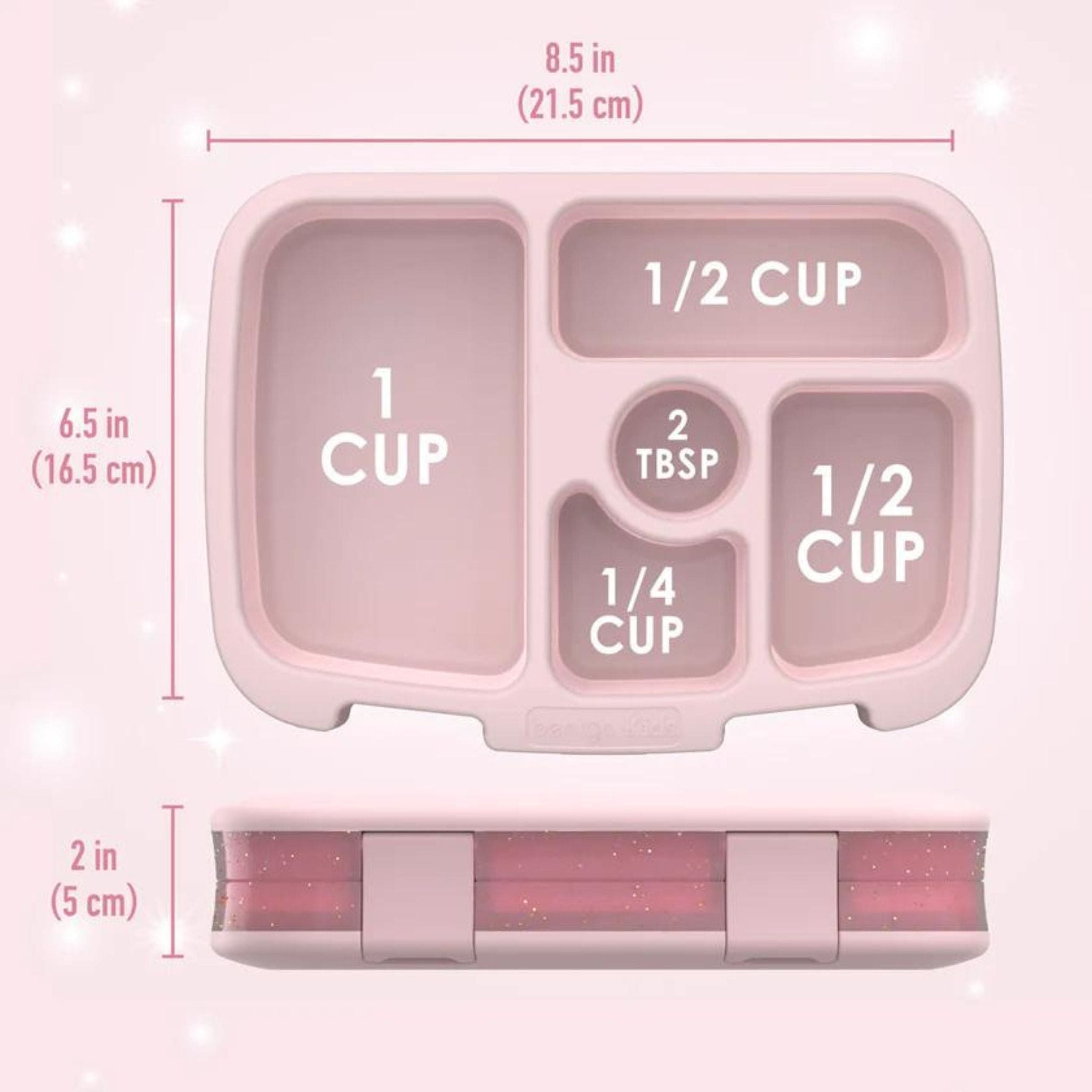 Bentgo Kids Glitter Edition Five Compartment Leakproof Bento Lunch Box