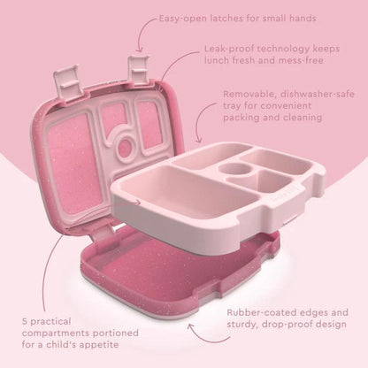 Bentgo Kids Glitter Edition Five Compartment Leakproof Bento Lunch Box