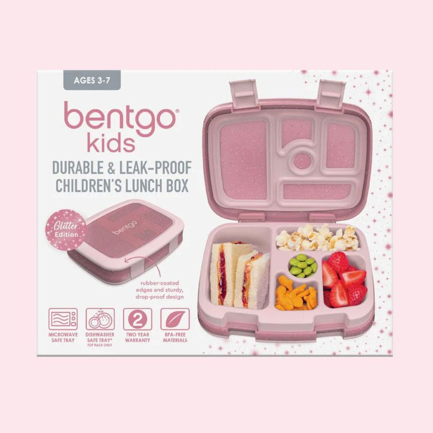 Bentgo Kids Glitter Edition Five Compartment Leakproof Bento Lunch Box