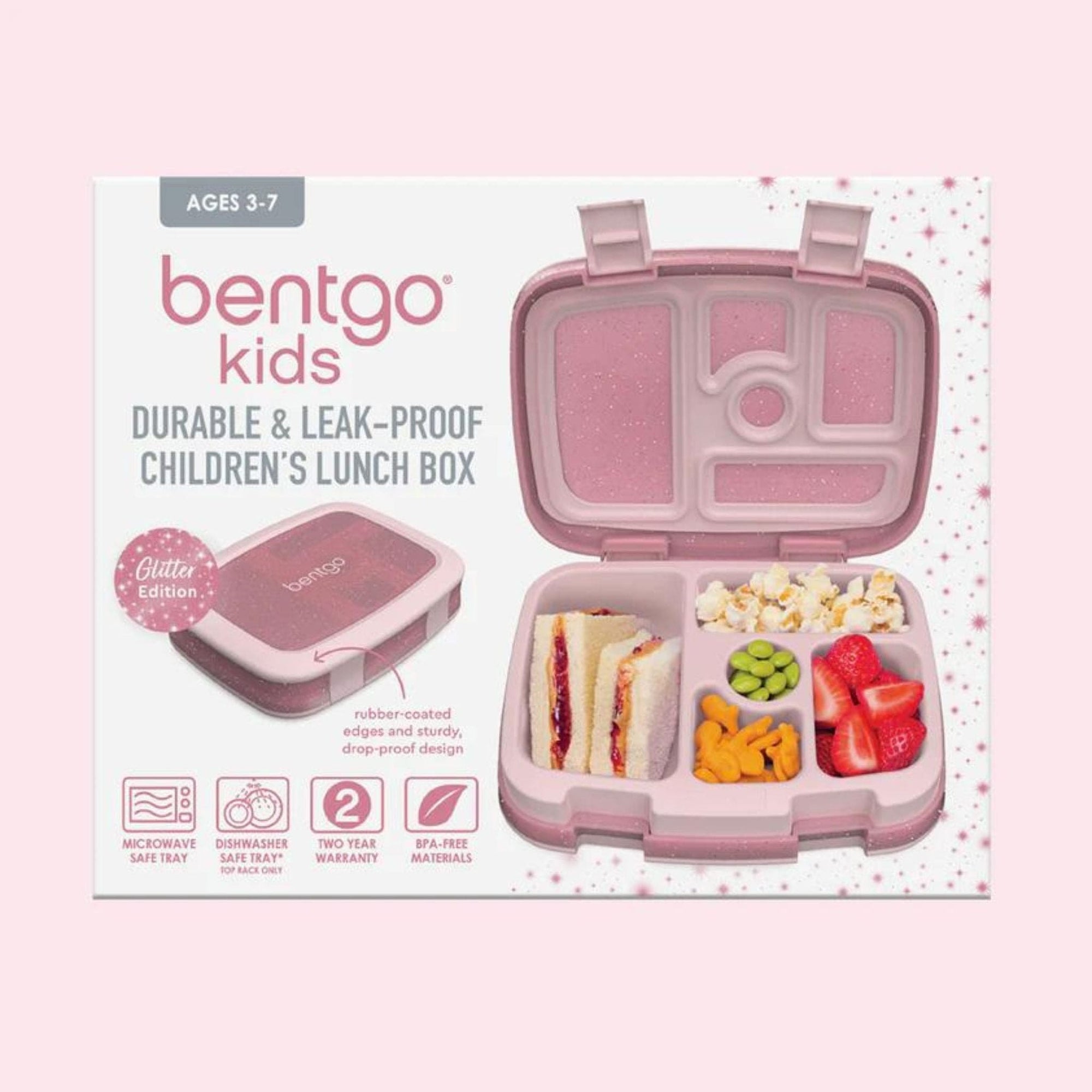 Bentgo Kids Glitter Edition Five Compartment Leakproof Bento Lunch Box