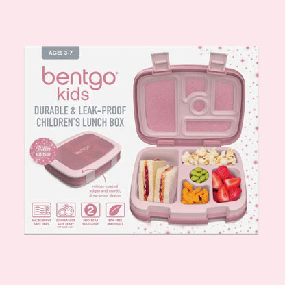 Bentgo Kids Glitter Edition Five Compartment Leakproof Bento Lunch Box