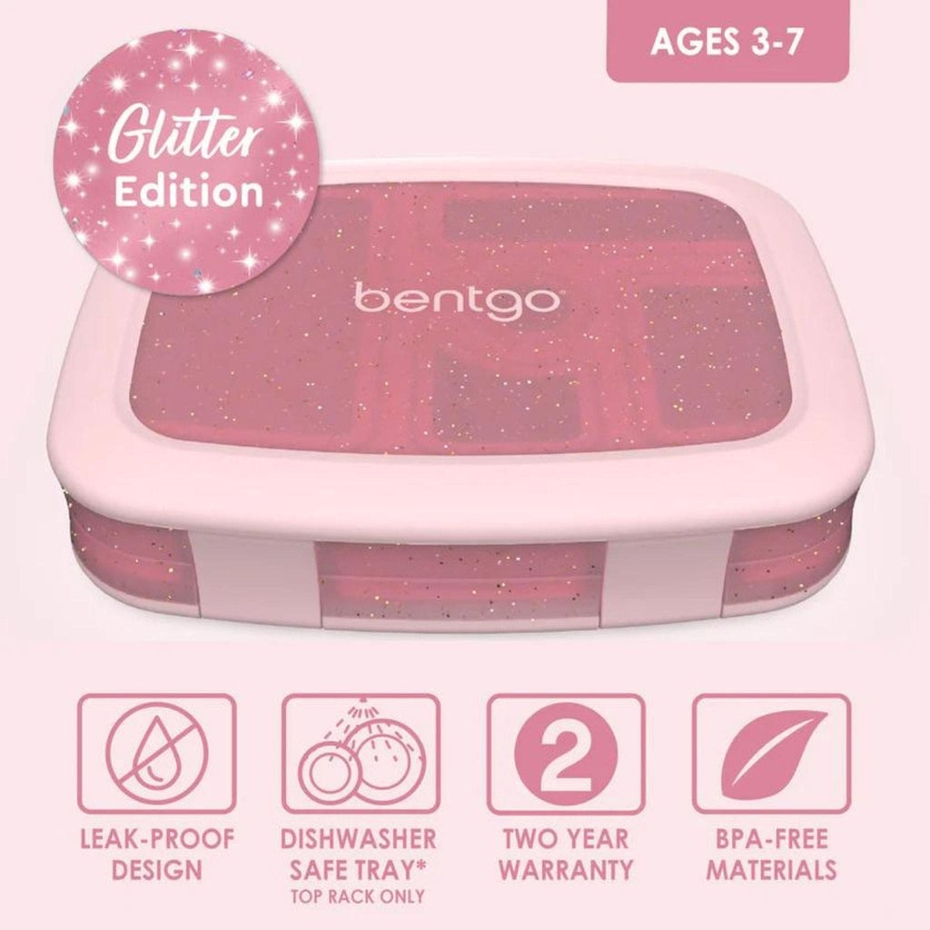 Bentgo Kids Glitter Edition Five Compartment Leakproof Bento Lunch Box