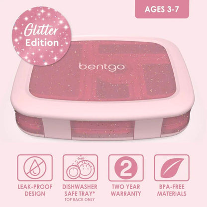 Bentgo Kids Glitter Edition Five Compartment Leakproof Bento Lunch Box