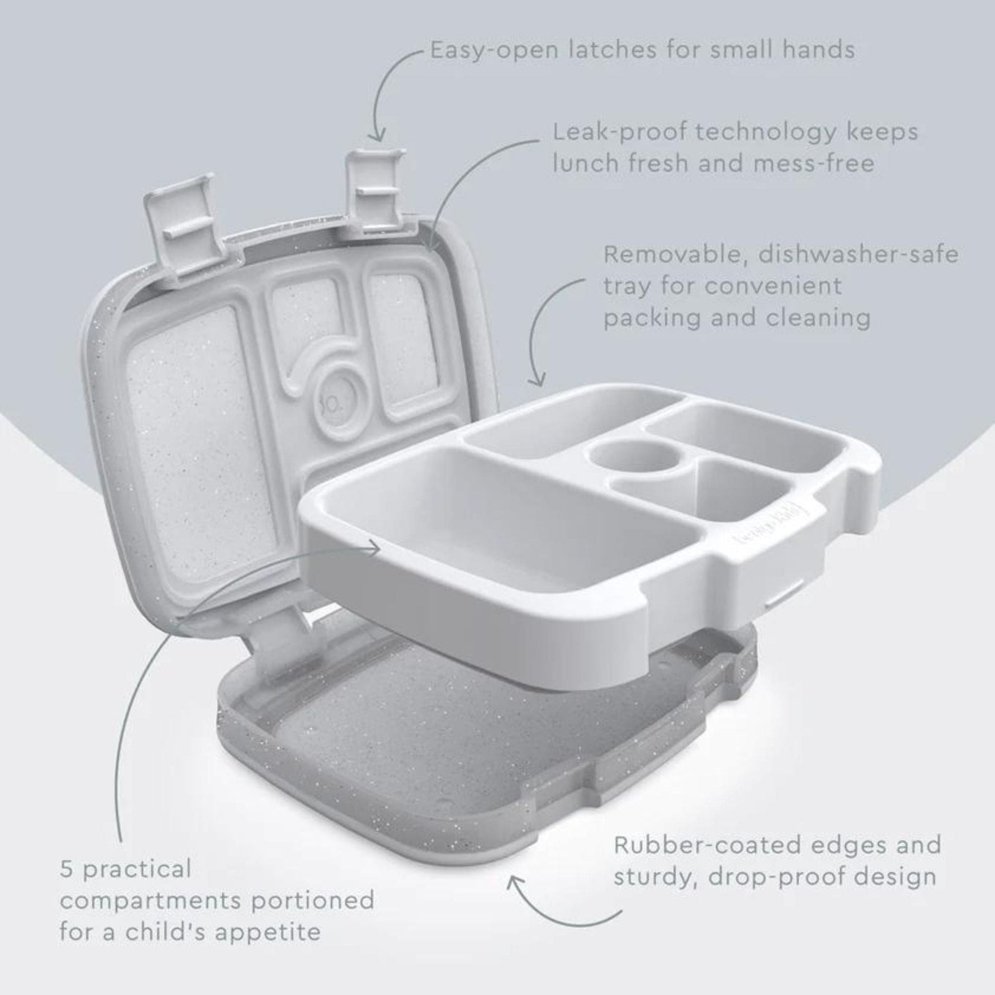 Bentgo Kids Glitter Edition Five Compartment Leakproof Bento Lunch Box