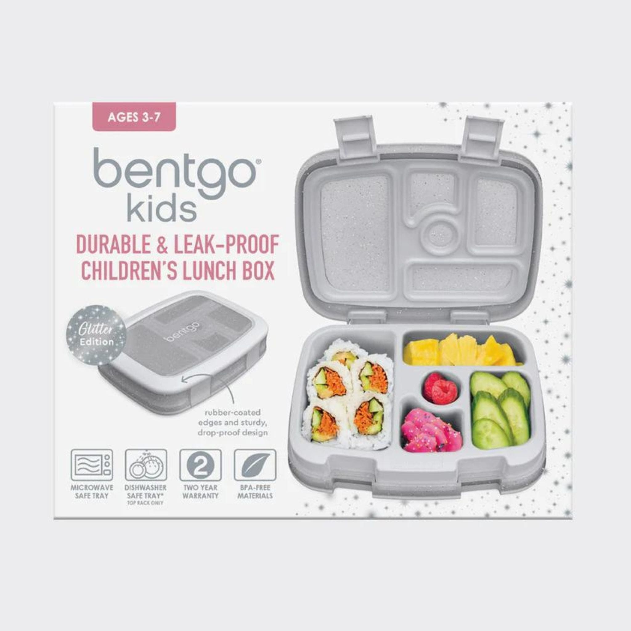 Bentgo Kids Glitter Edition Five Compartment Leakproof Bento Lunch Box