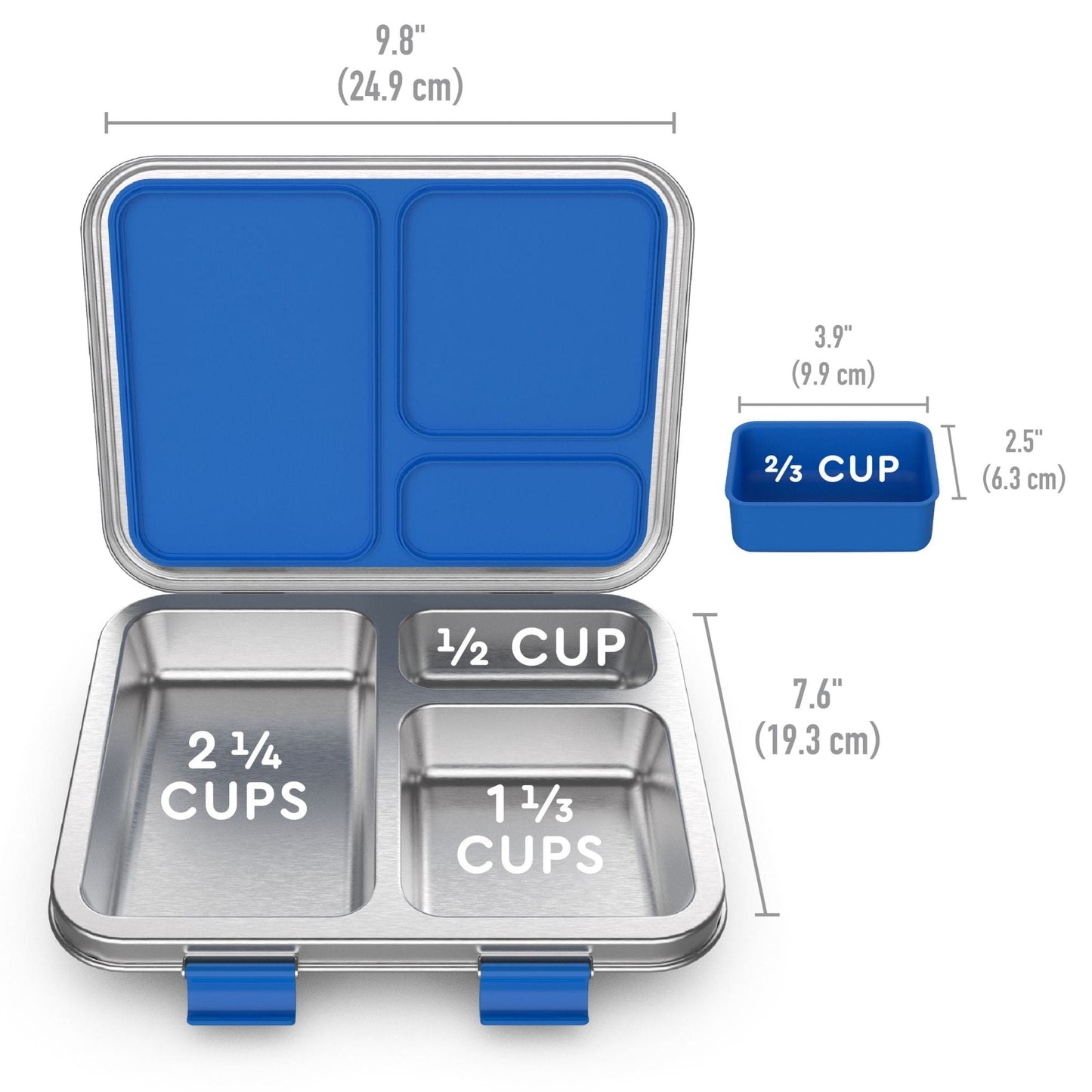 Bentgo Kids Three Compartment Leakproof Stainless Steel Lunch Box