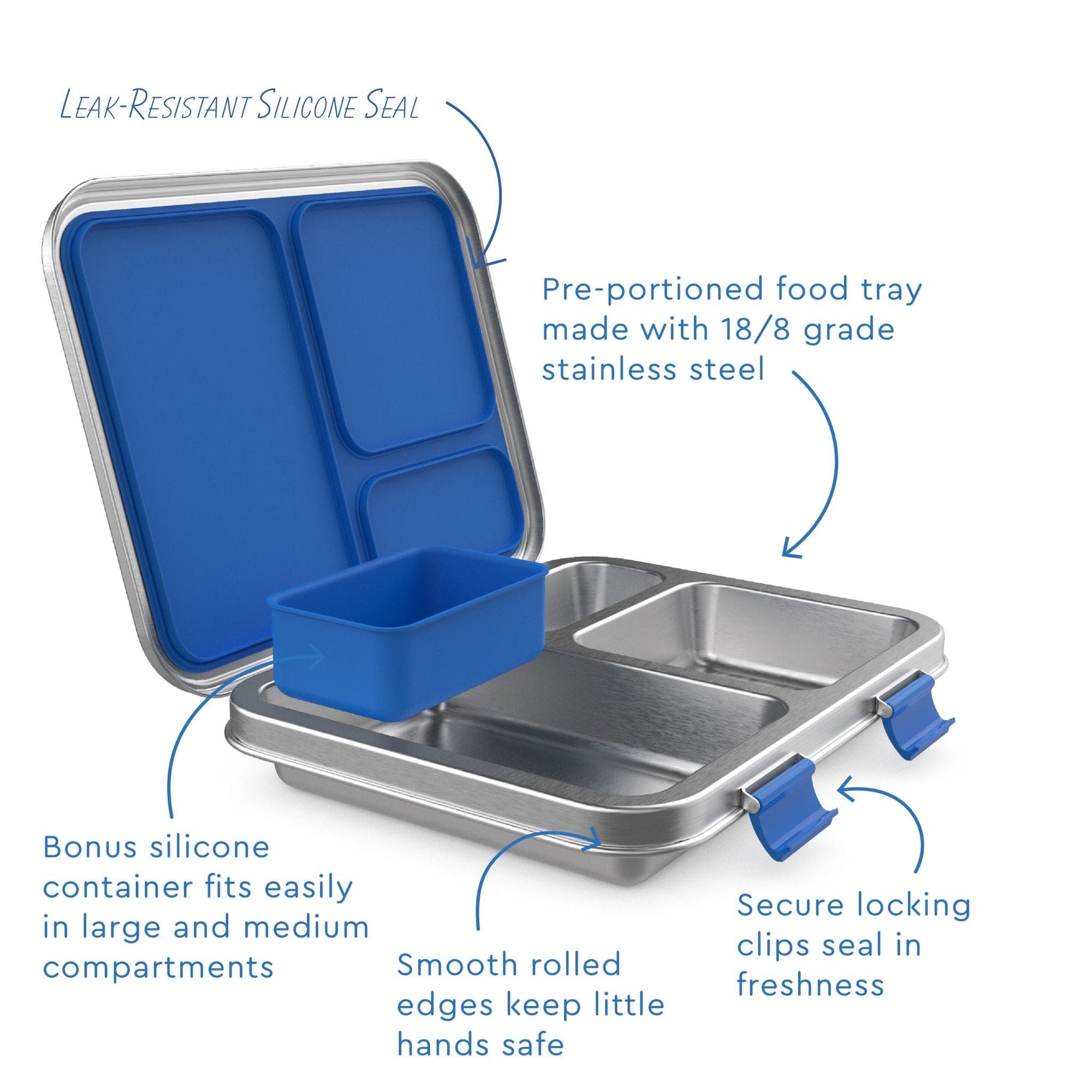 Bentgo Kids Three Compartment Leakproof Stainless Steel Lunch Box