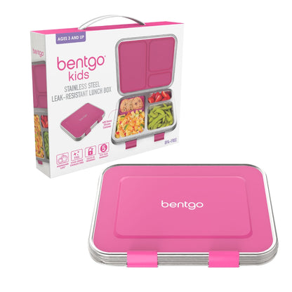 Bentgo Kids Three Compartment Leakproof Stainless Steel Lunch Box