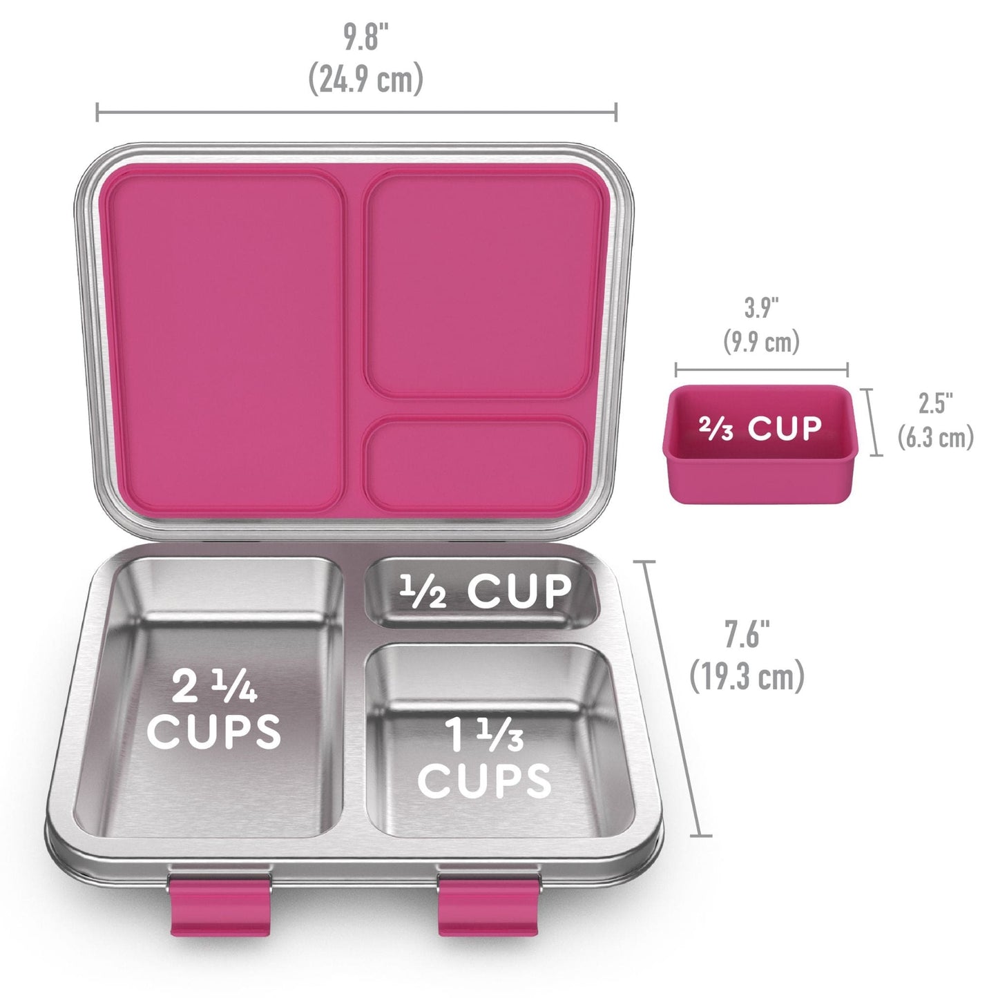 Bentgo Kids Three Compartment Leakproof Stainless Steel Lunch Box