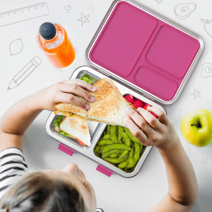 Bentgo Kids Three Compartment Leakproof Stainless Steel Lunch Box