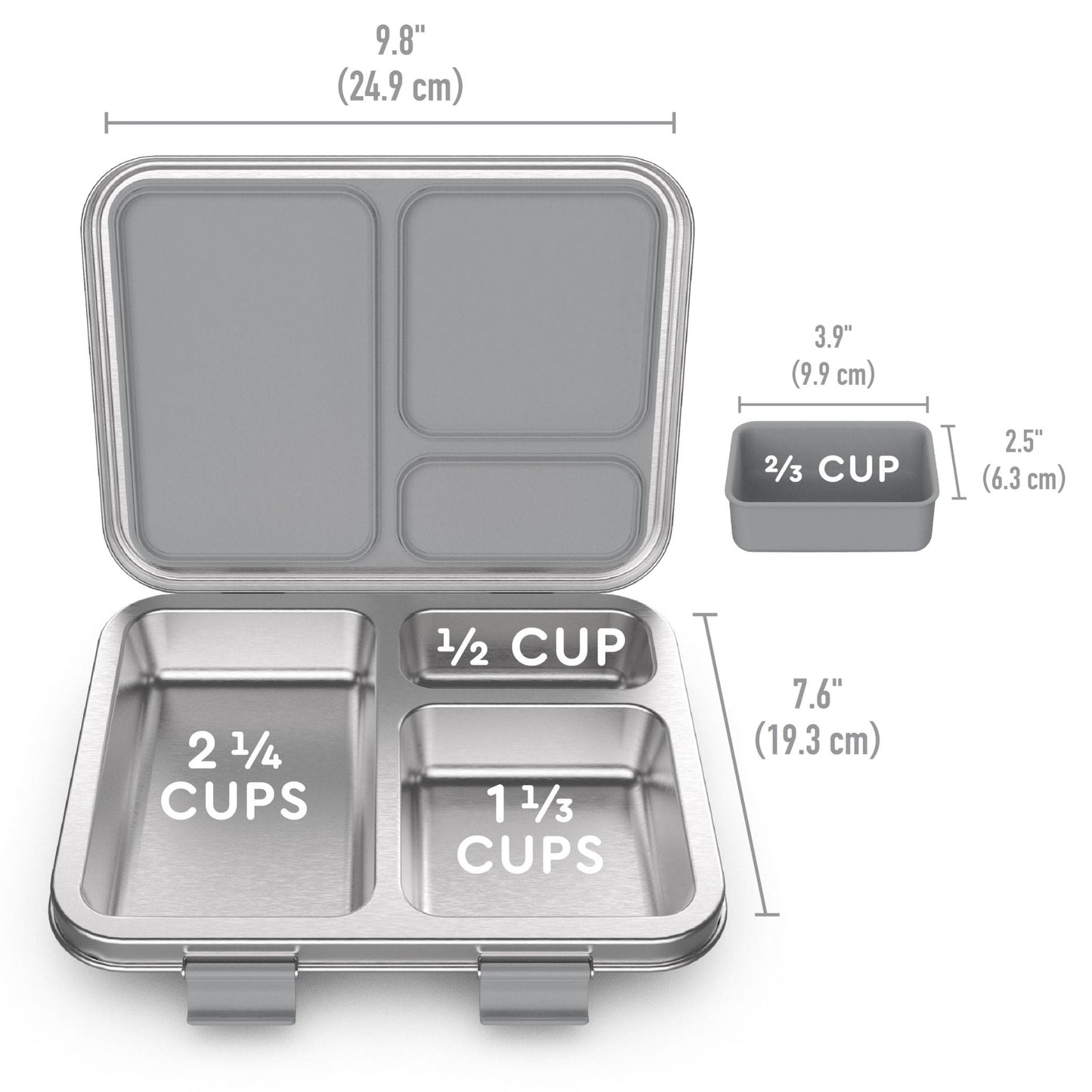 Bentgo Kids Three Compartment Leakproof Stainless Steel Lunch Box