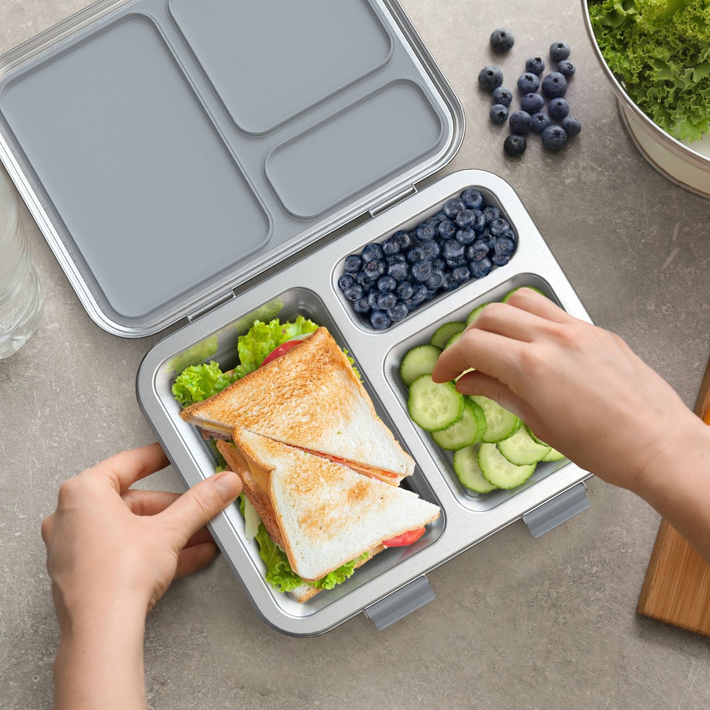 Bentgo Kids Three Compartment Leakproof Stainless Steel Lunch Box
