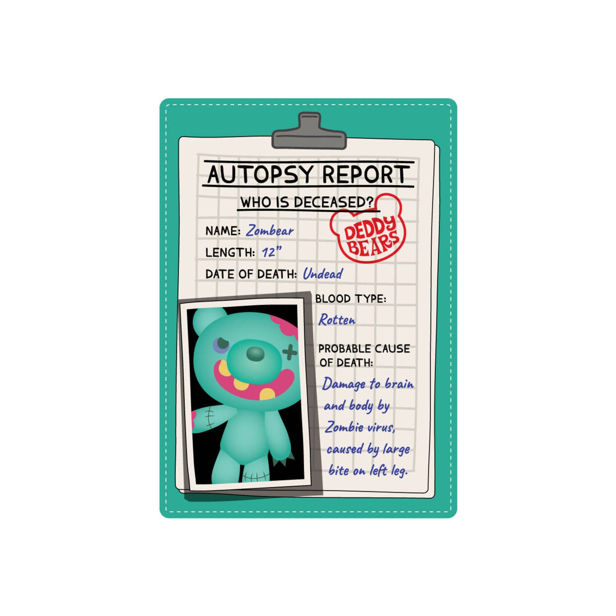 Deddy Bears Zombear 30 cm Large Plush | The Undead Icon