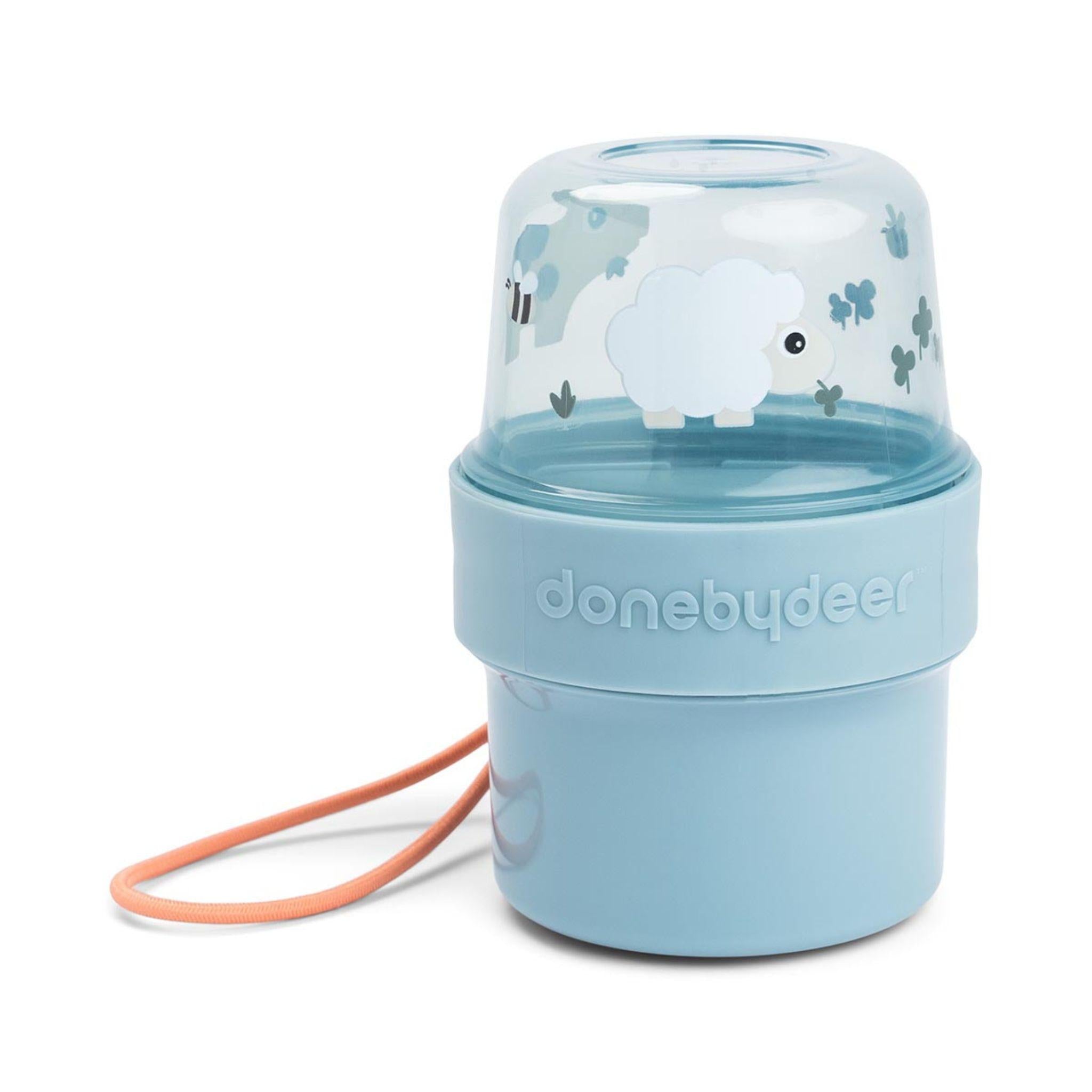 Done By Deer 2-Way Snack Container - Tiny farm - Blue