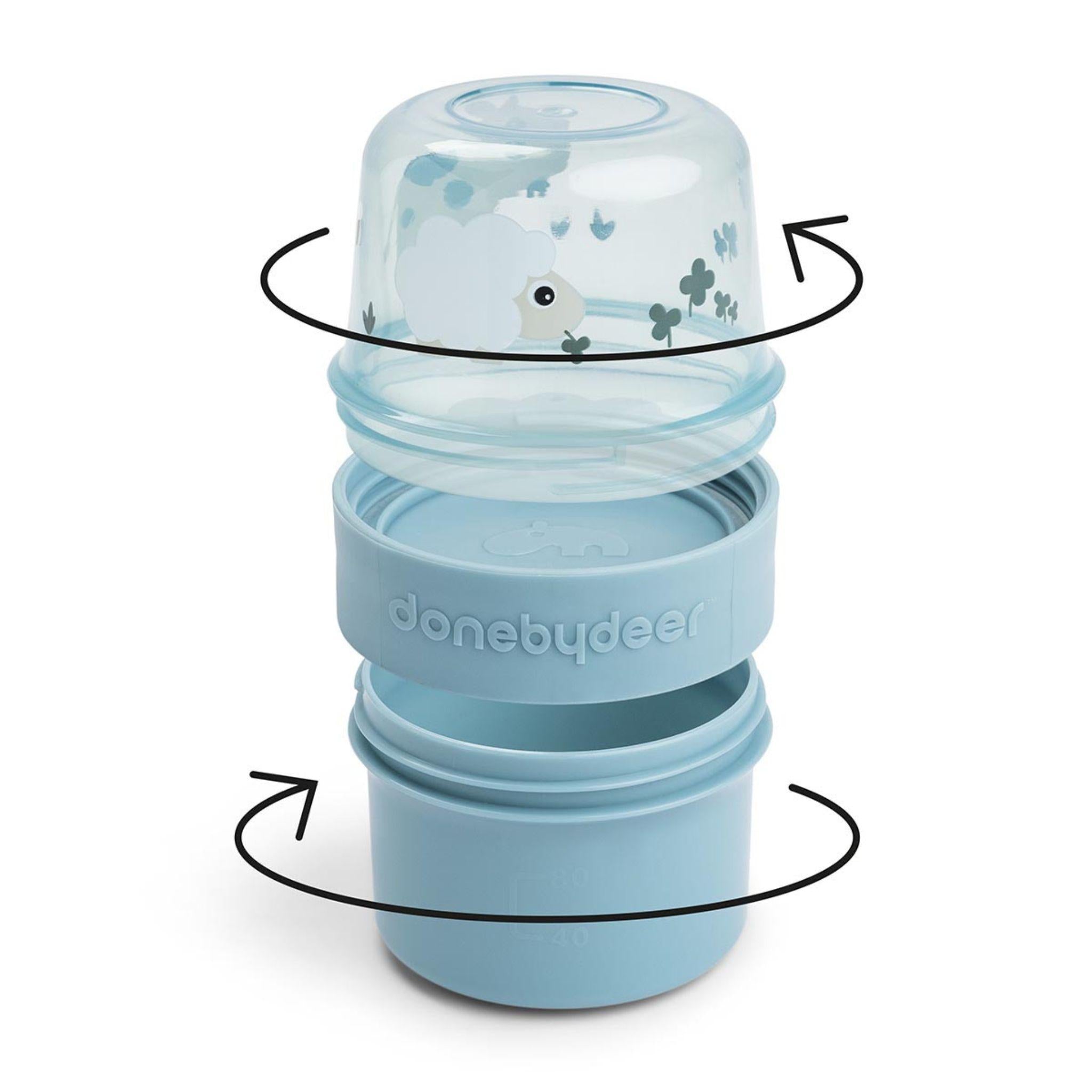 Done By Deer 2-Way Snack Container - Tiny farm - Blue