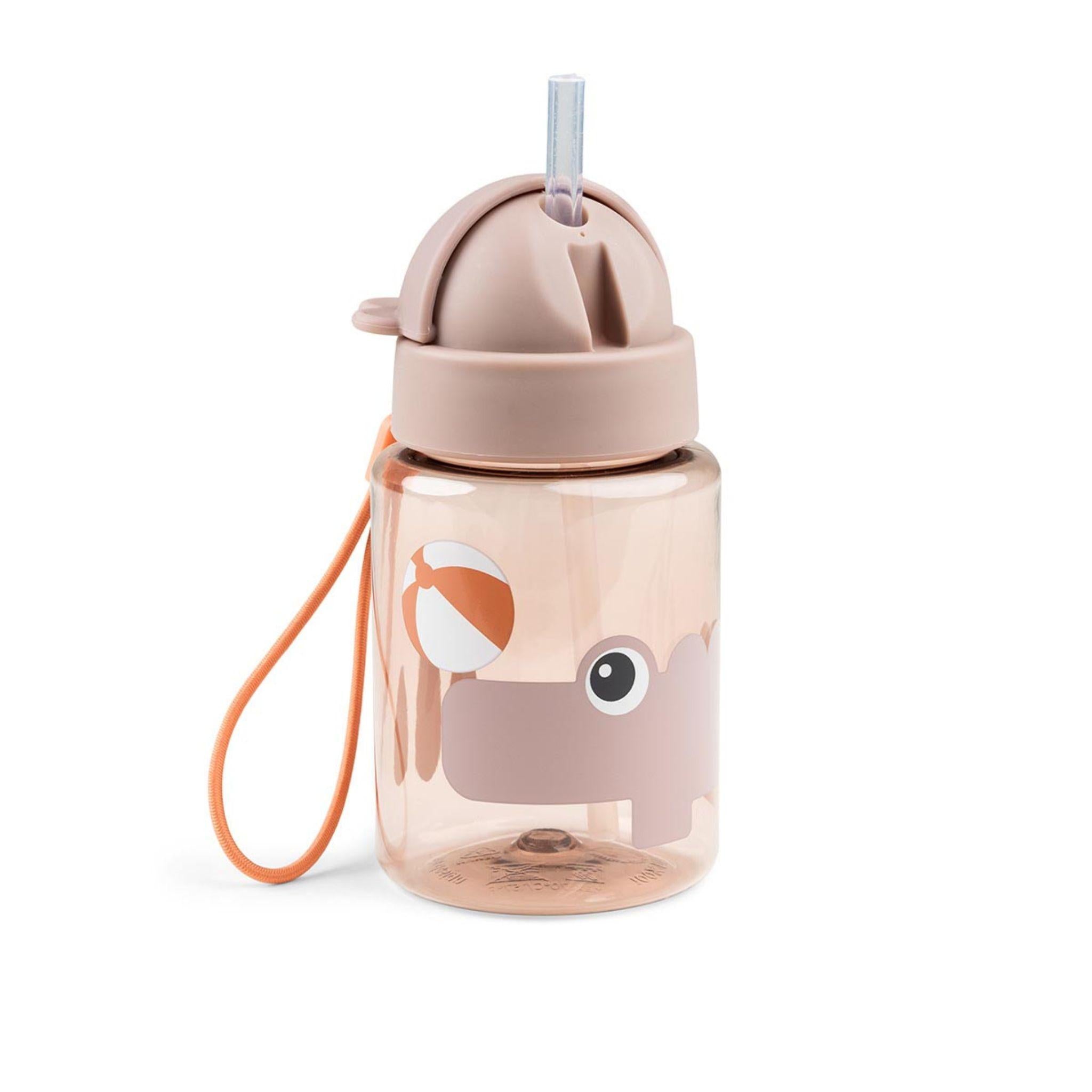Done By Deer Straw Bottle 280ml - Playground - Powder Pink