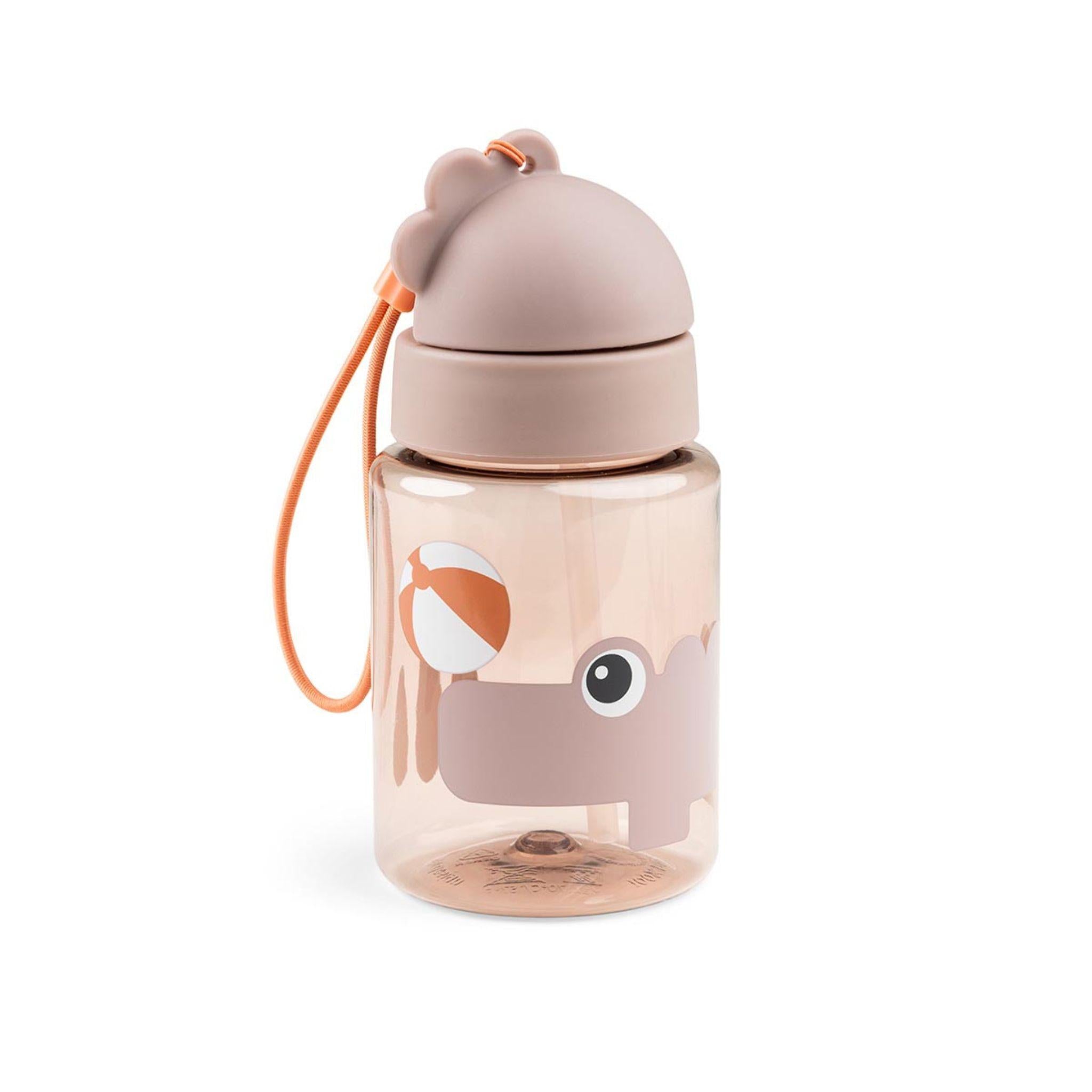 Done By Deer Straw Bottle 280ml - Playground - Powder Pink