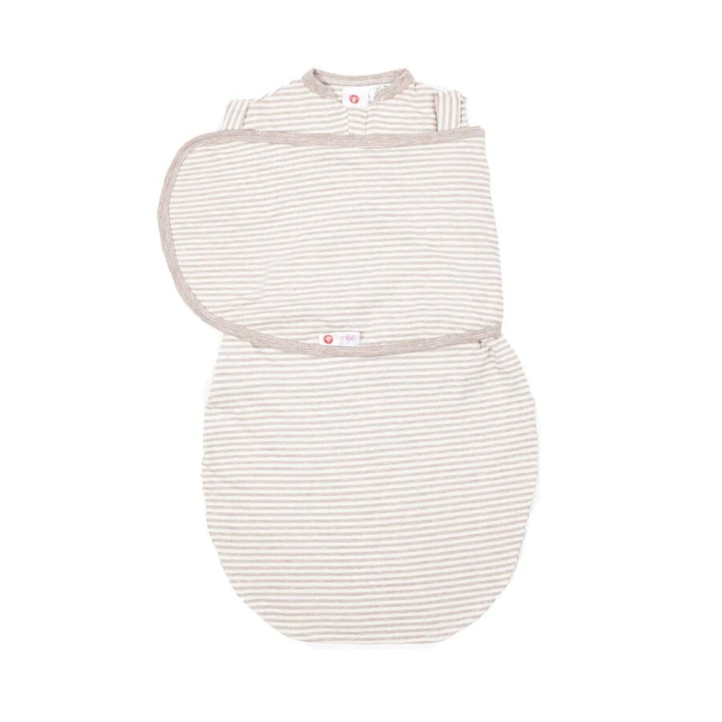 embé Transitional Short Sleeve Heathered Oatmeal Stripe 2-Way Swaddle Sack (3-6 months)