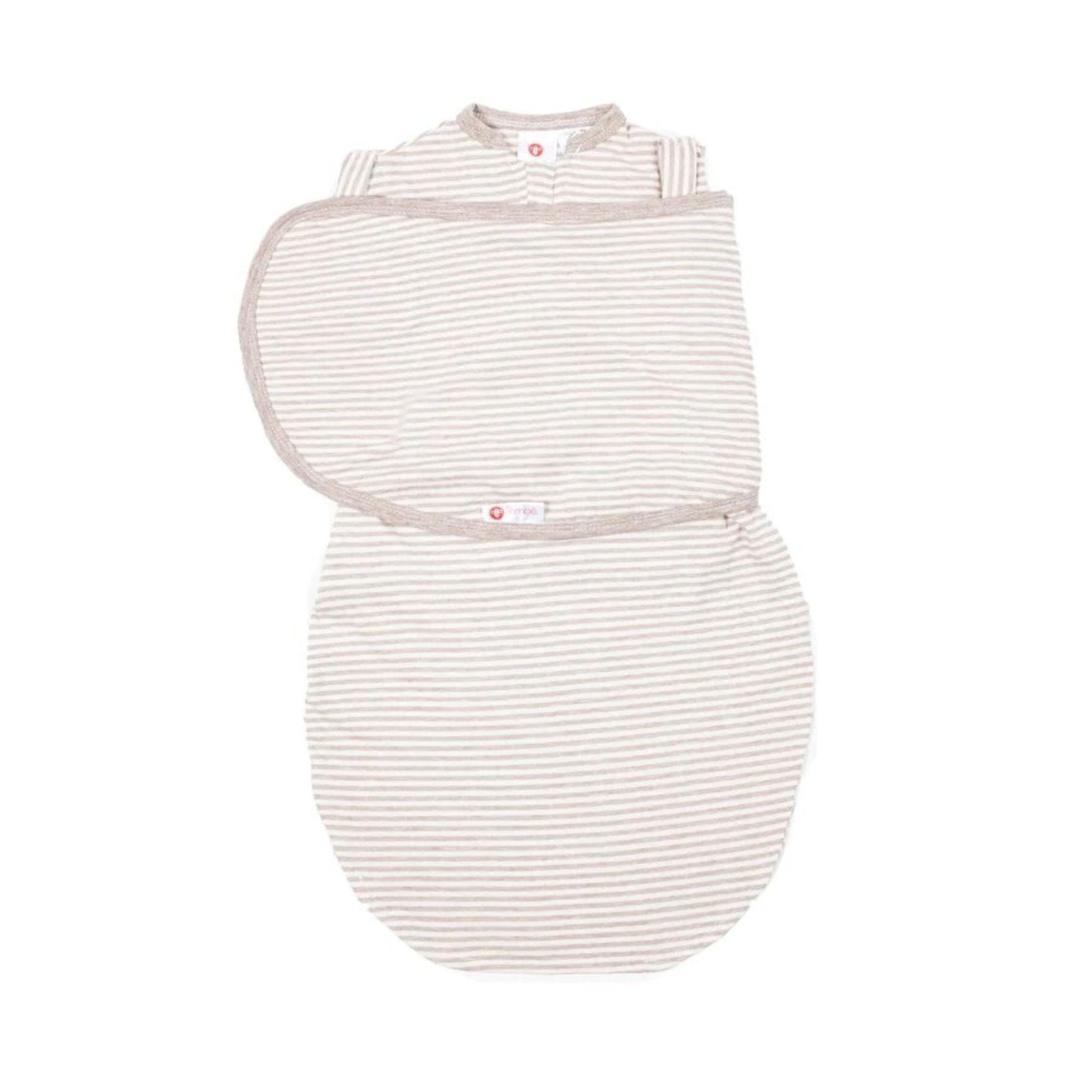 embé Transitional Short Sleeve Heathered Oatmeal Stripe 2-Way Swaddle Sack (3-6 months)