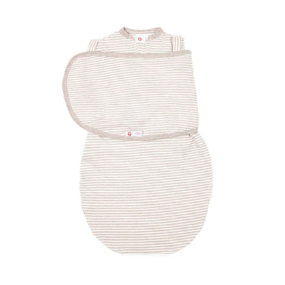 embé Transitional Short Sleeve Heathered Oatmeal Stripe 2-Way Swaddle Sack (3-6 months)