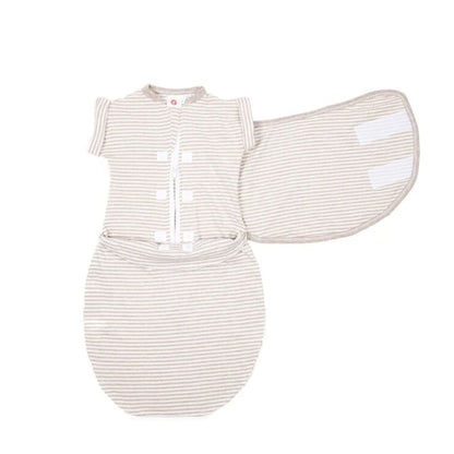 embé Transitional Short Sleeve Heathered Oatmeal Stripe 2-Way Swaddle Sack (3-6 months)