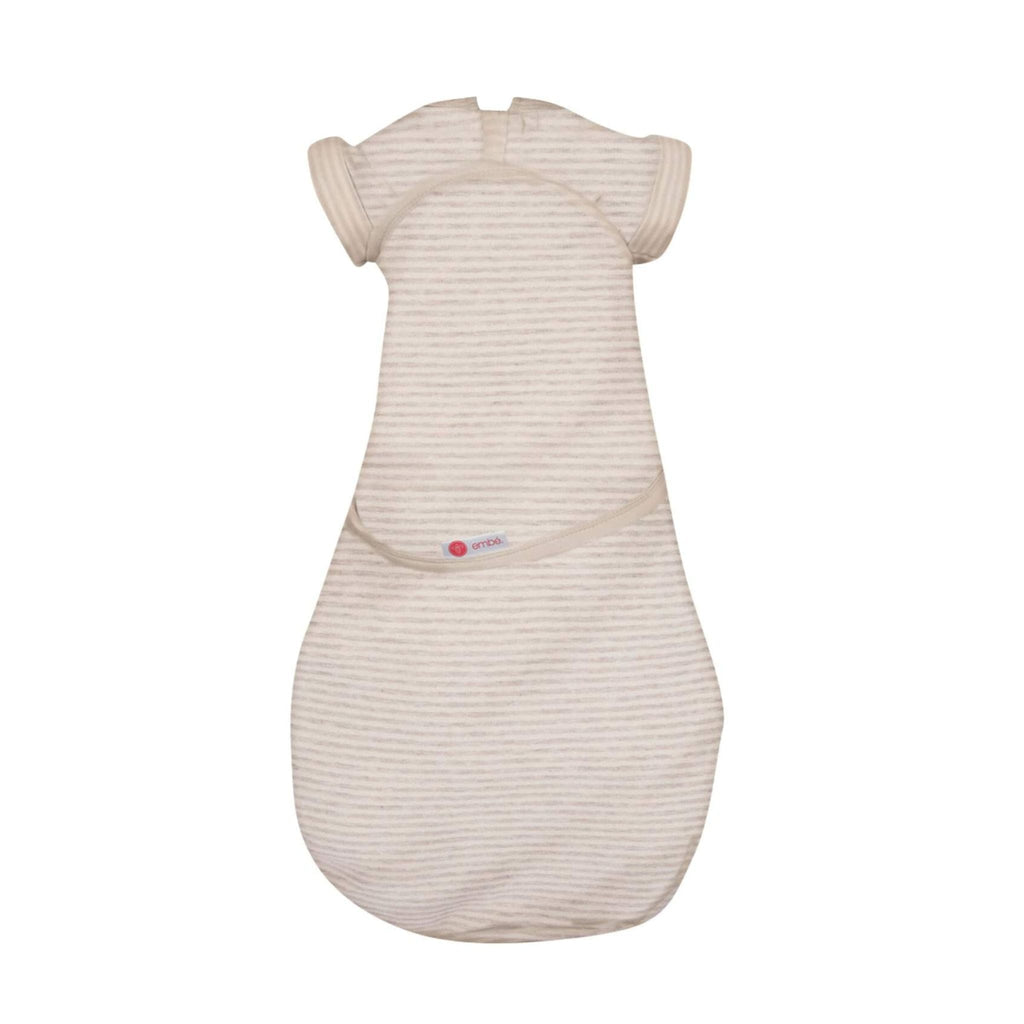 embé Transitional Short Sleeve Heathered Oatmeal Stripe 2-Way Swaddle Sack (3-6 months)