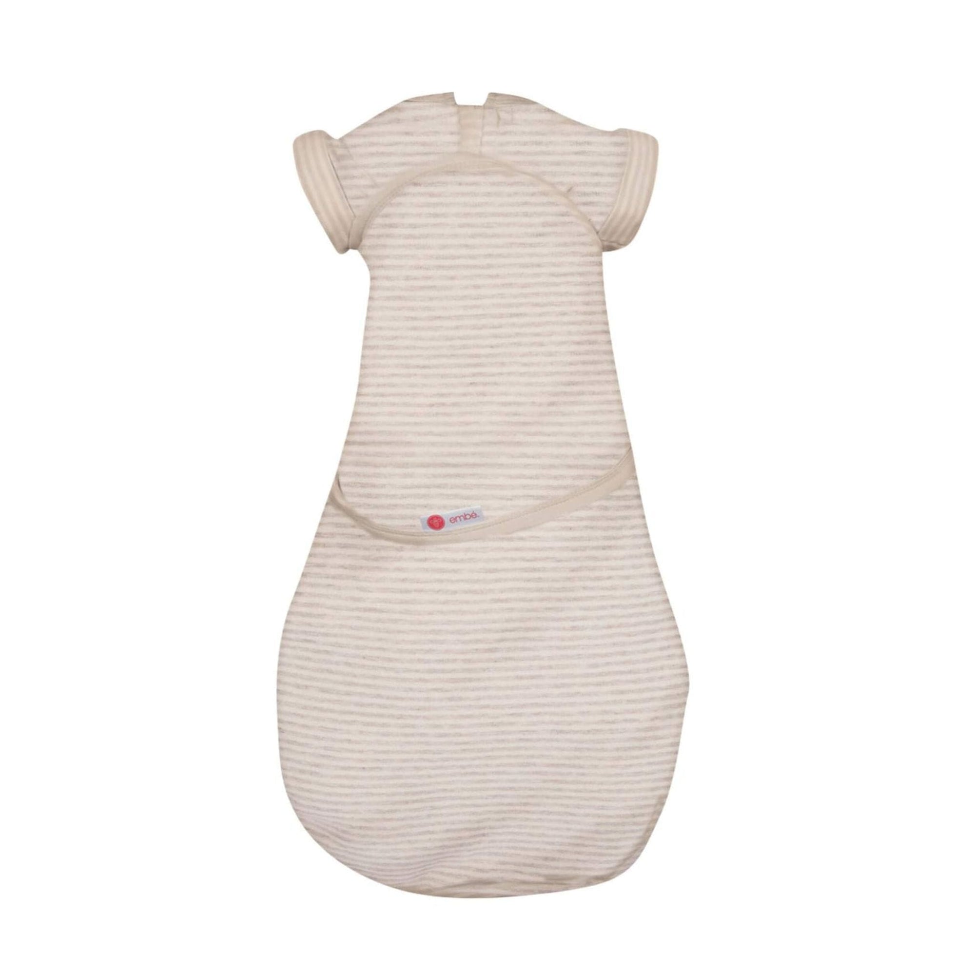 embé Transitional Short Sleeve Heathered Oatmeal Stripe 2-Way Swaddle Sack (3-6 months)