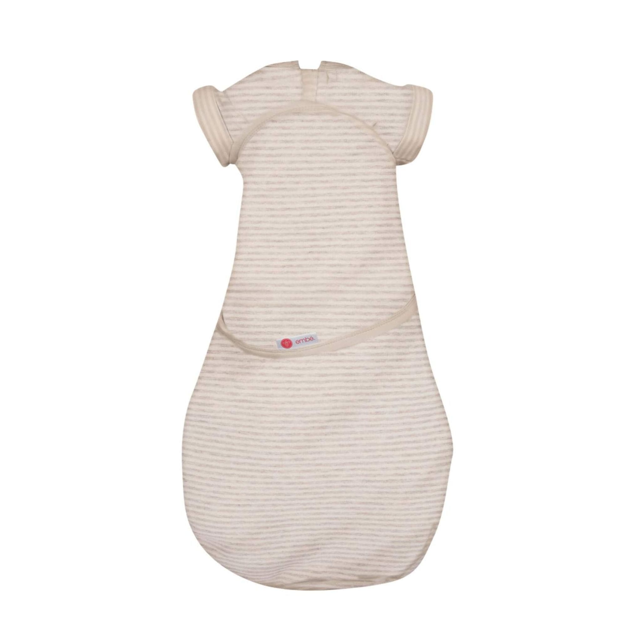 embé Transitional Short Sleeve Heathered Oatmeal Stripe 2-Way Swaddle Sack (3-6 months)