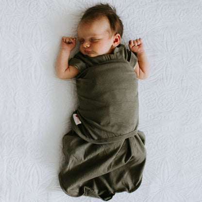 embé Transitional Short Sleeve Moss 2-Way Swaddle Sack (3-6 months)