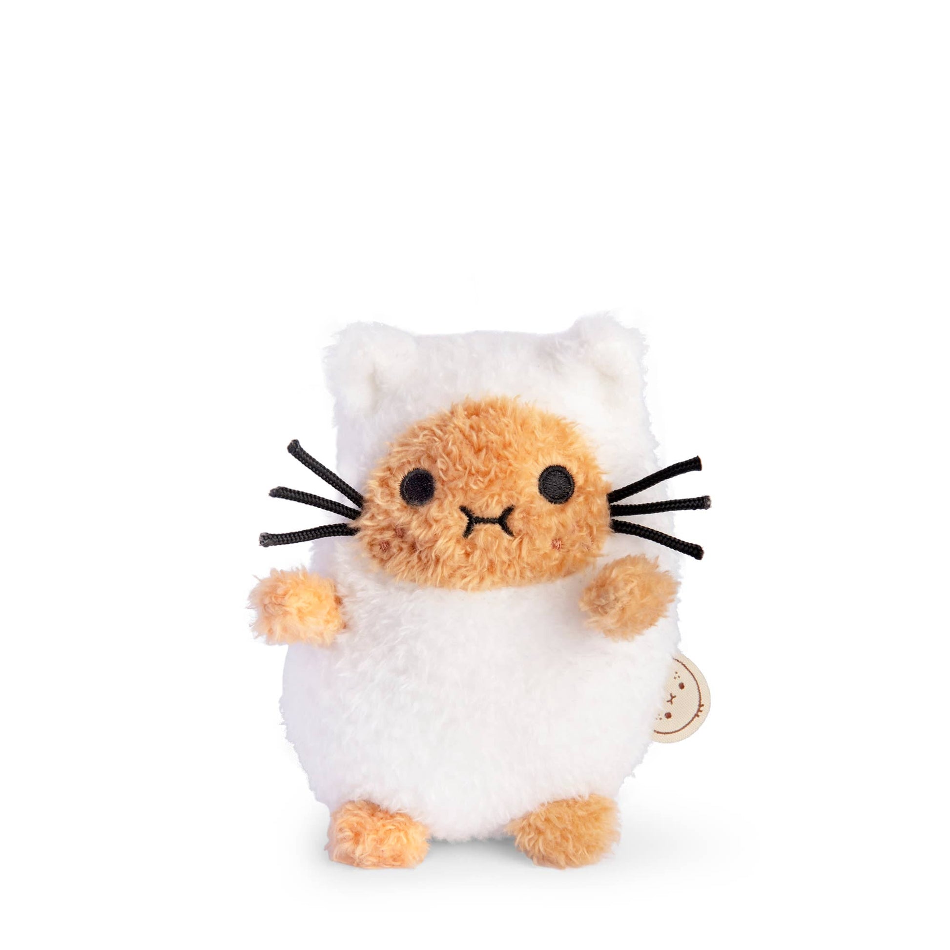 Noodoll White Cat Ricespud mini sitting plush toy 10cm