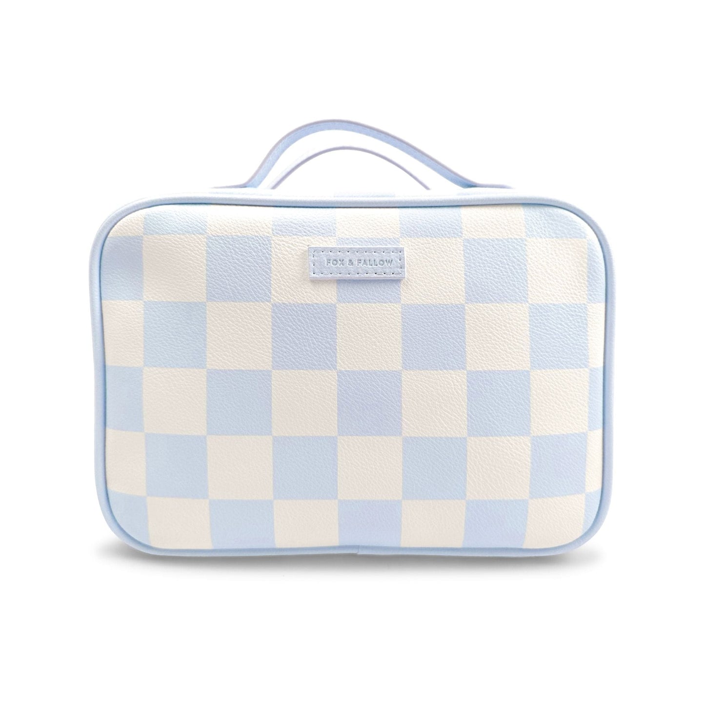 Fox & Fallow Cosmetic Bag - Powdered Blue Checkered