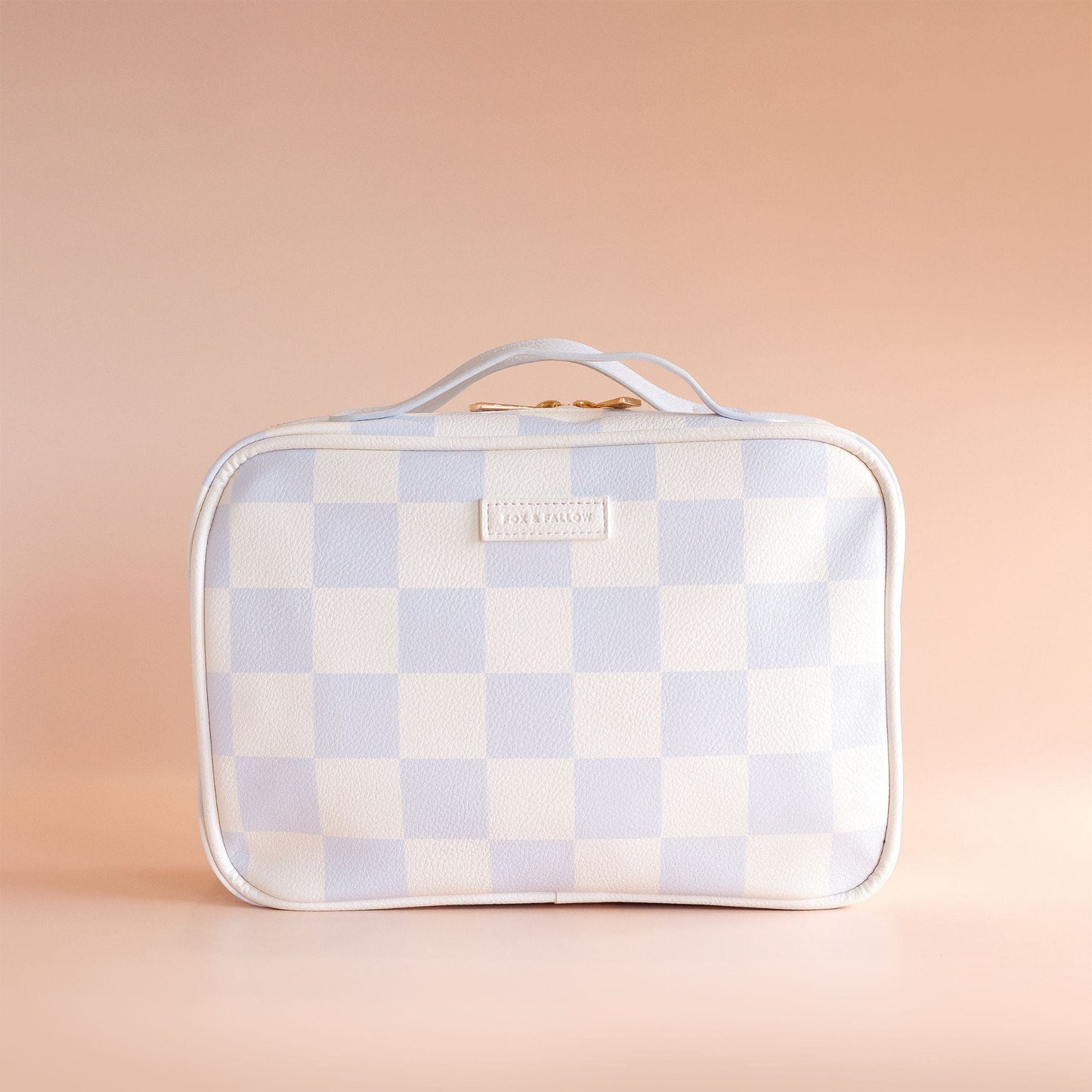 Fox & Fallow Cosmetic Bag - Powdered Blue Checkered