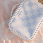 Fox & Fallow Cosmetic Bag - Powdered Blue Checkered