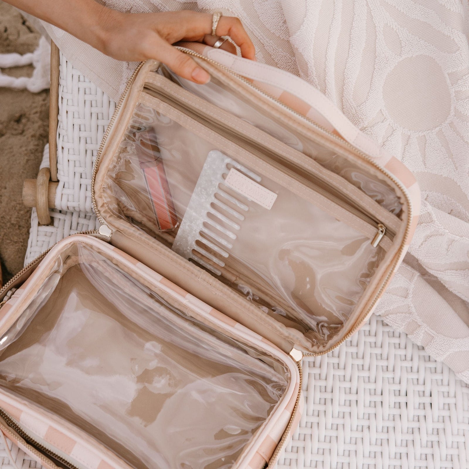Fox & Fallow 2-in-1 Cosmetic Bag with Removable Travel Pouch