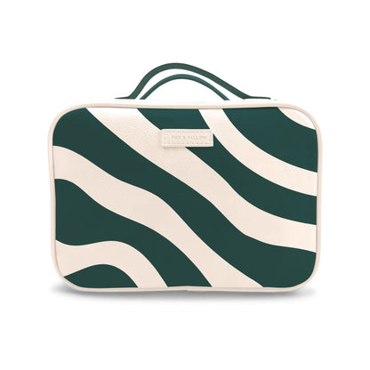 Fox & Fallow Cosmetic Bag - Forest Swirl - dark green/cream