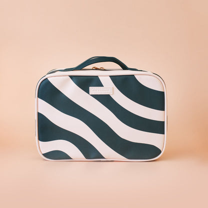 Fox & Fallow Cosmetic Bag - Forest Swirl - dark green/cream